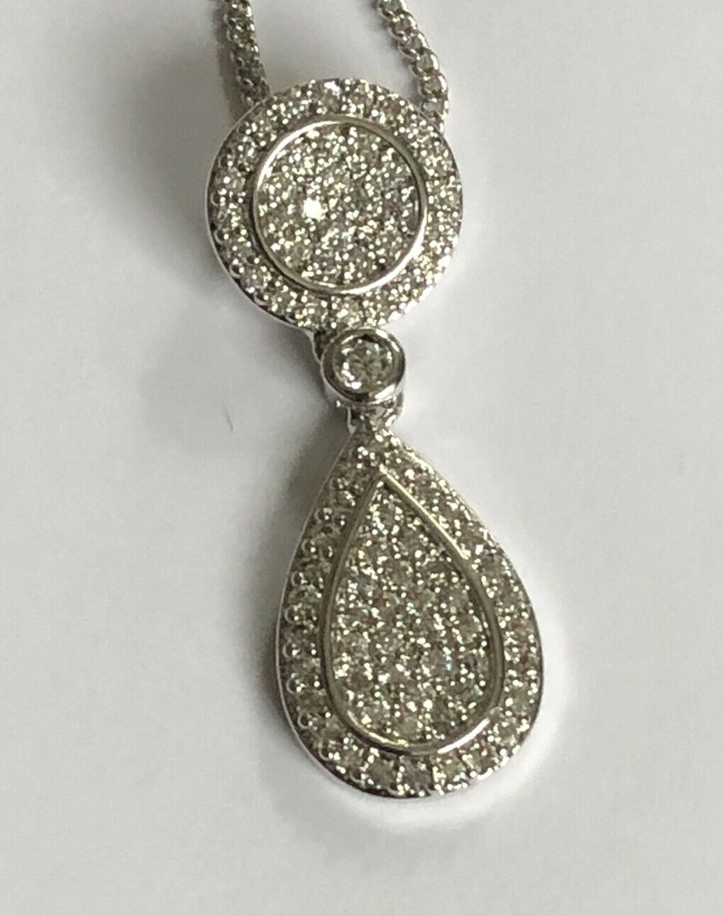 Vintage 1980s Rhodium Plated Detailed Diamanté Necklace