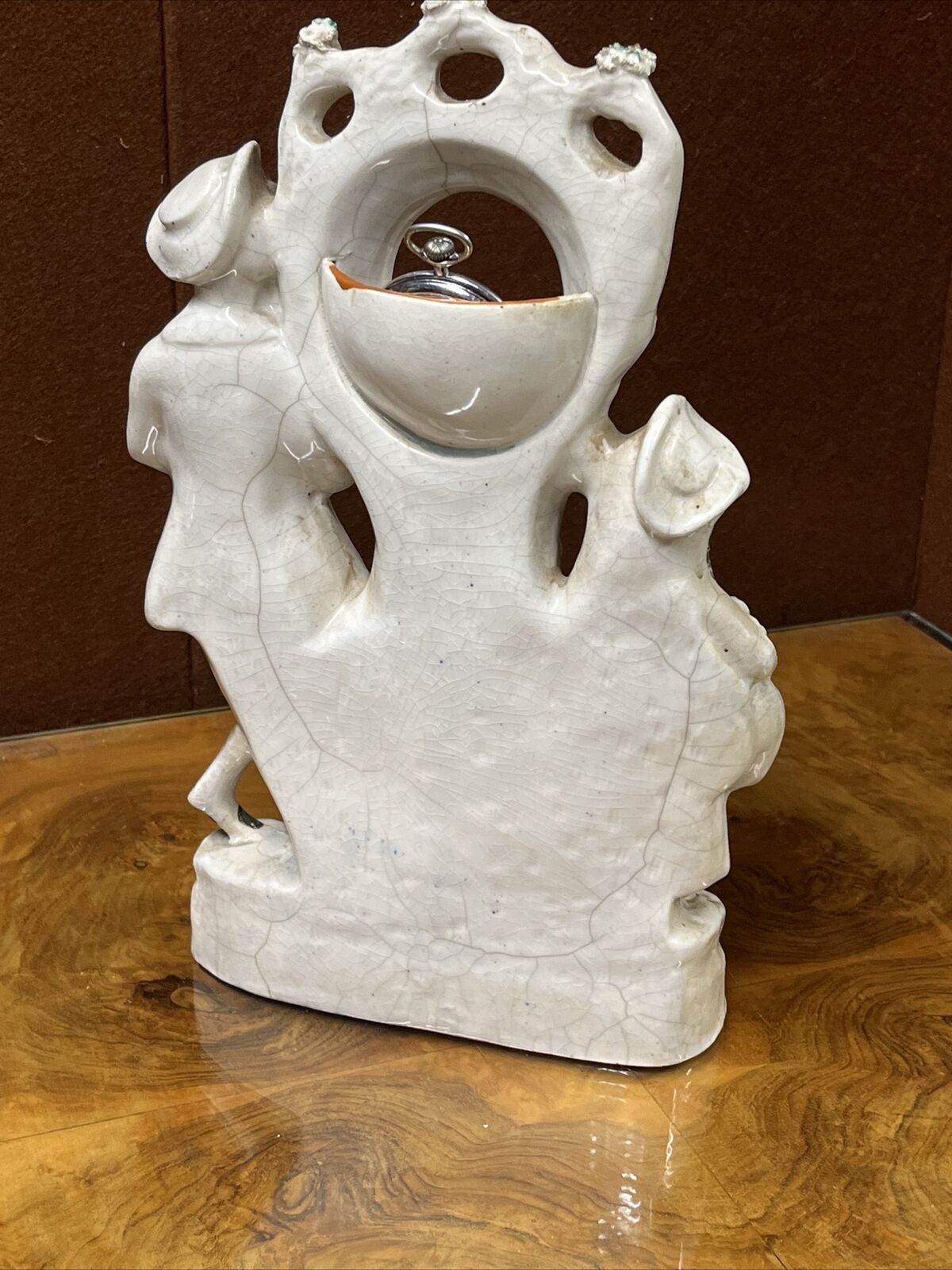 Antique Staffordshire Pocket Watch Holder