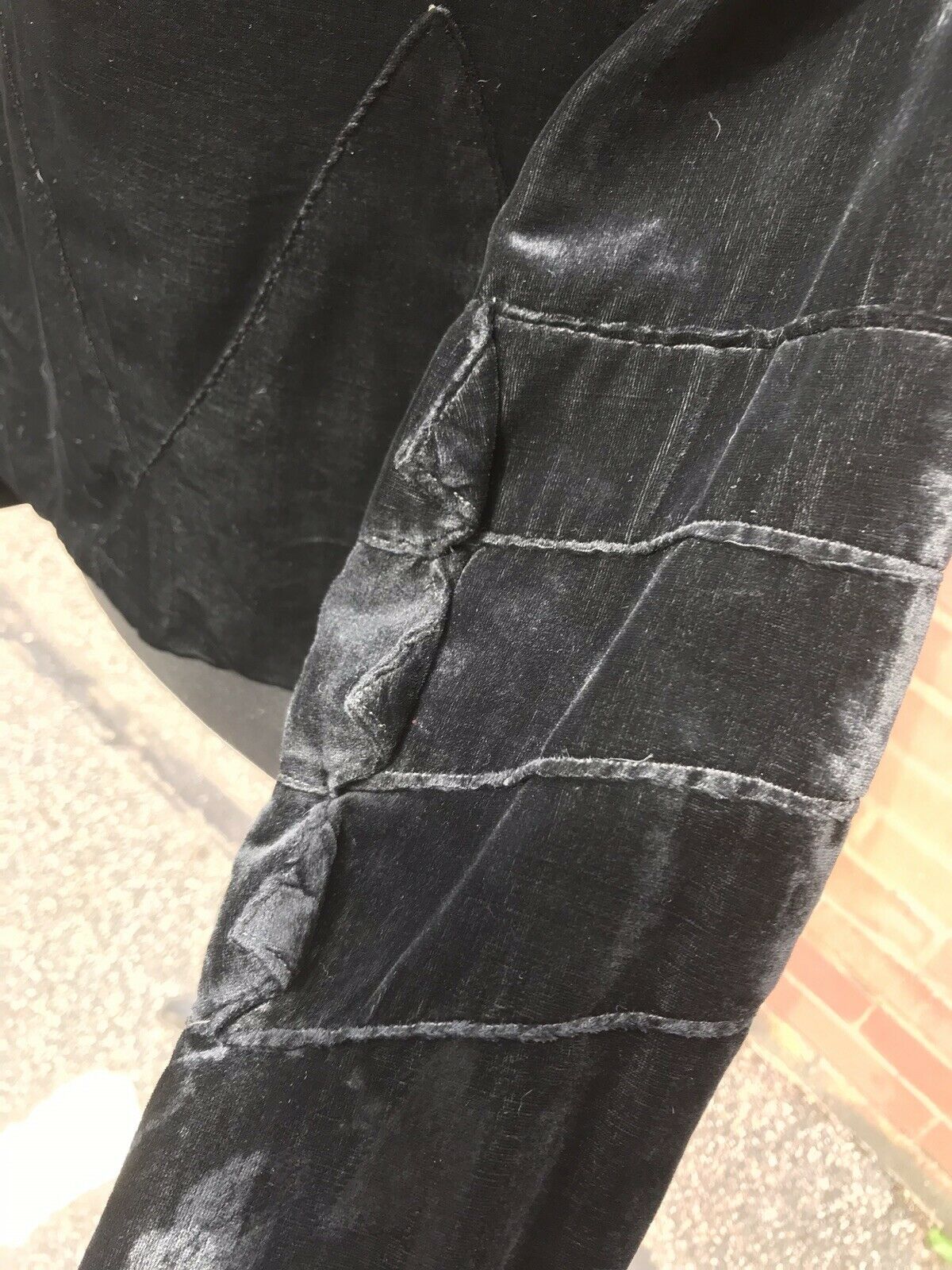 True Vintage Black Velvet Short Jacket Detail To Arms