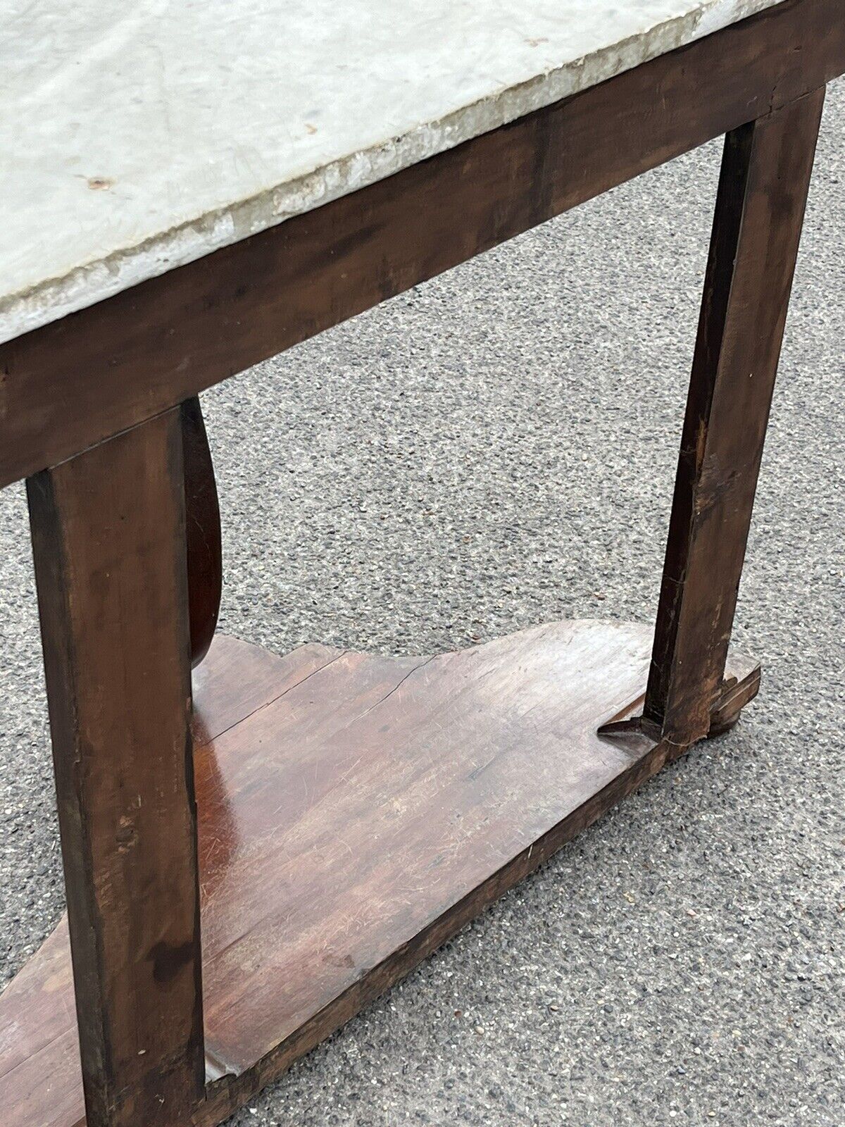 Victorian Half Round Hall Table With Marble Top