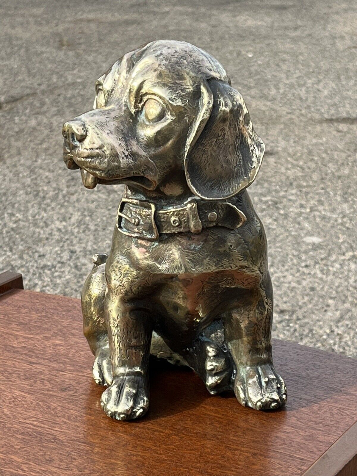 Brass Figure Of A Dog, Highly Detailed And Heavy.