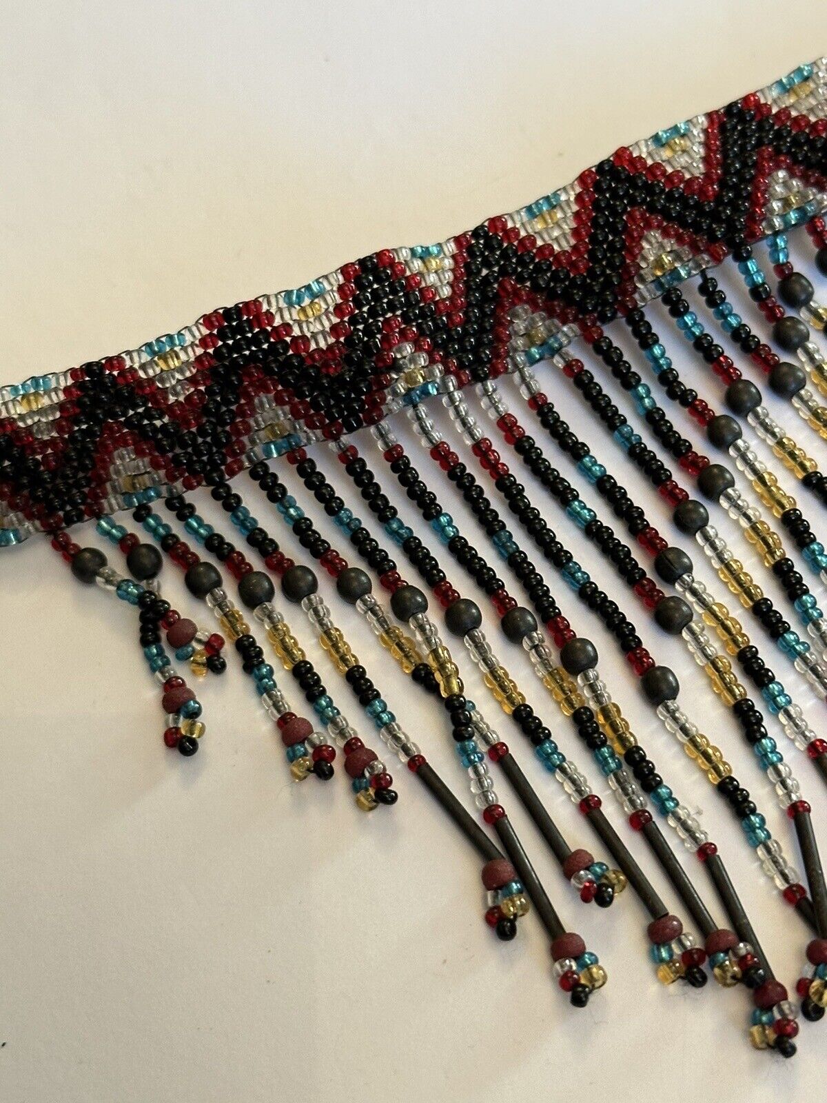 Vintage Beaded Choker Multicoloured Waterfall Necklace