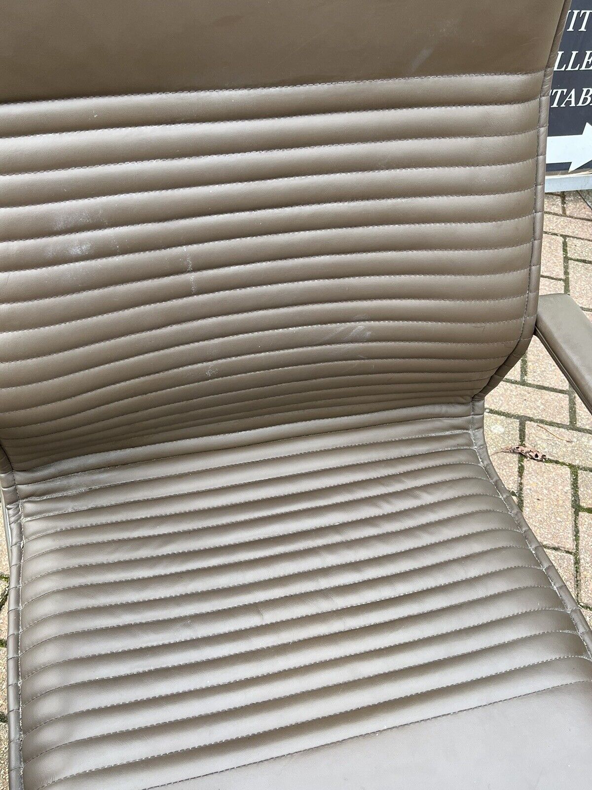 Brown Leather & Chrome Swivel Desk Chairs. Set Of 2