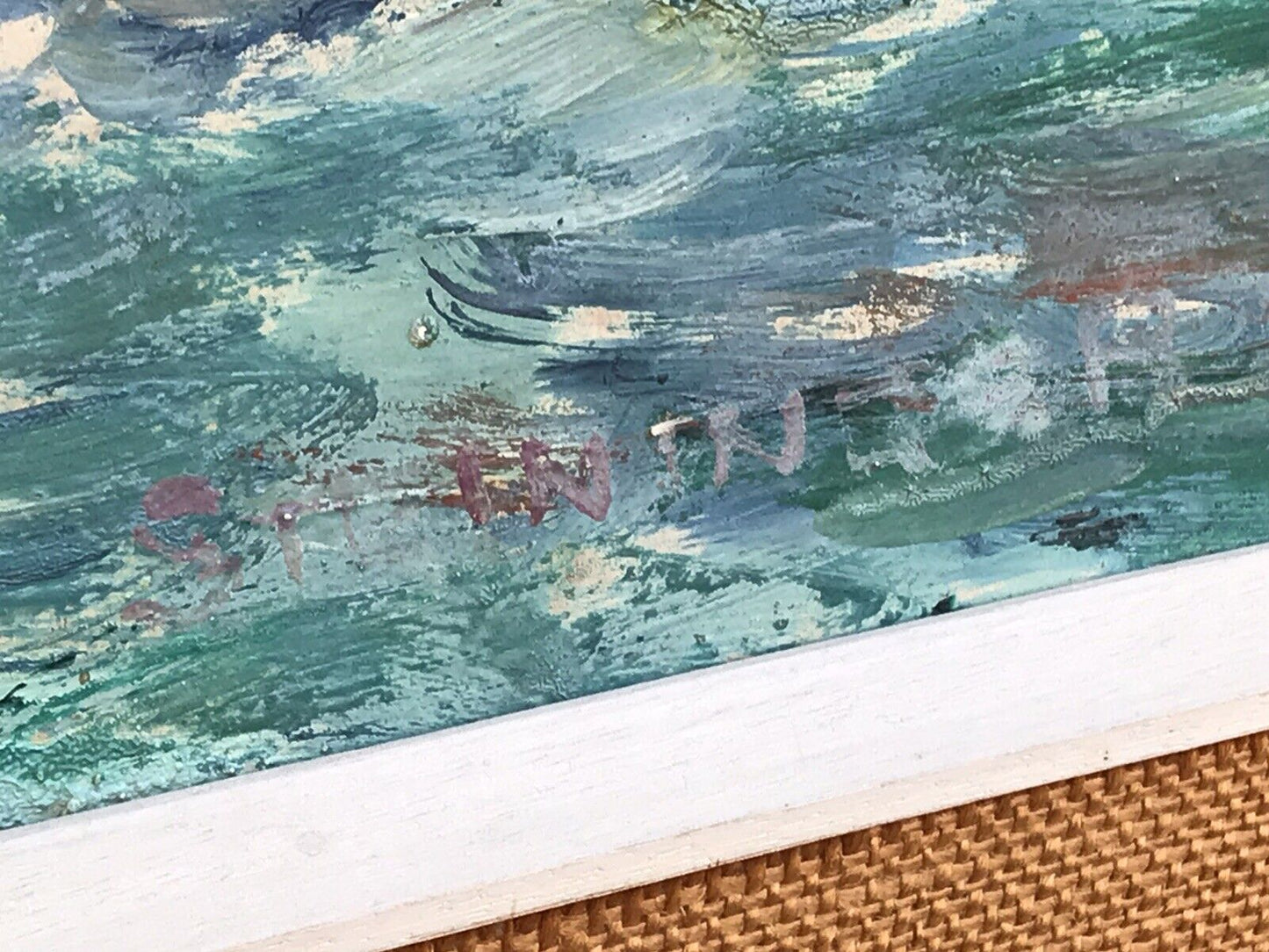 Large Signed And Framed Oil Of A Coastal Scene Circa 1950’s
