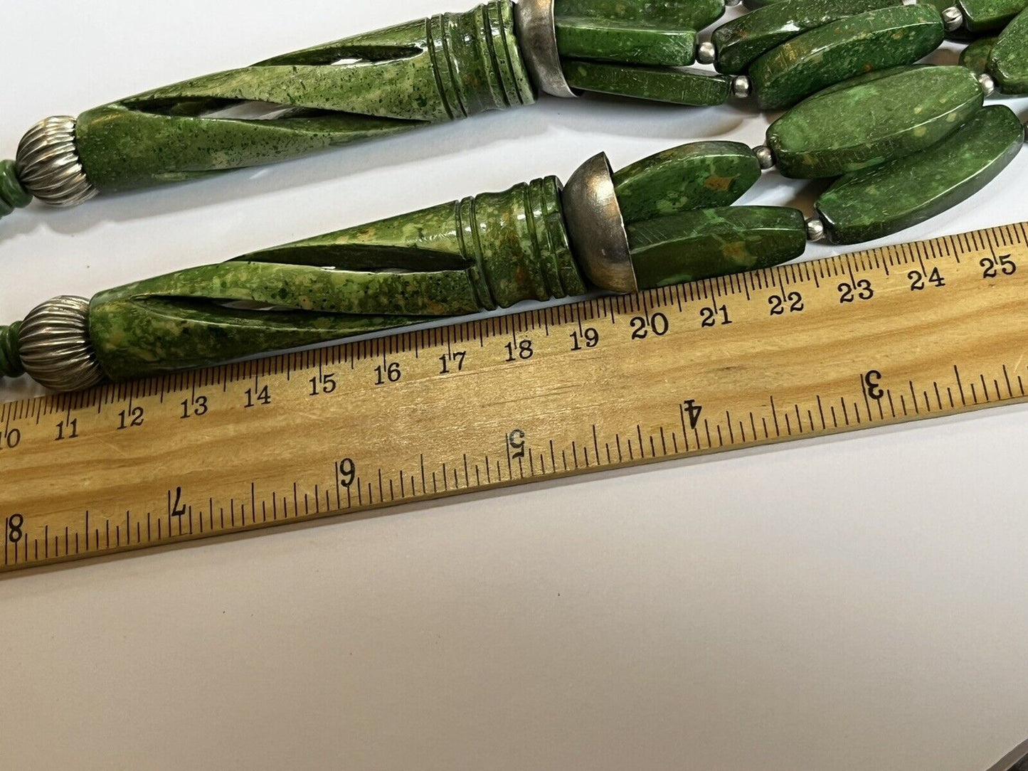 Vintage Natural Green Stone Statement Necklace