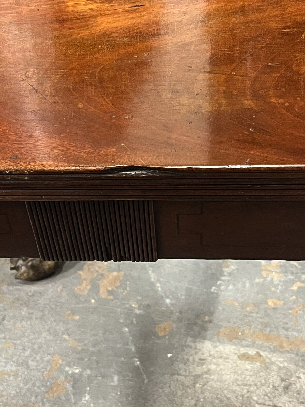 Antique Georgian Cuban Mahogany Games / Tea Table With Fold Over Lid