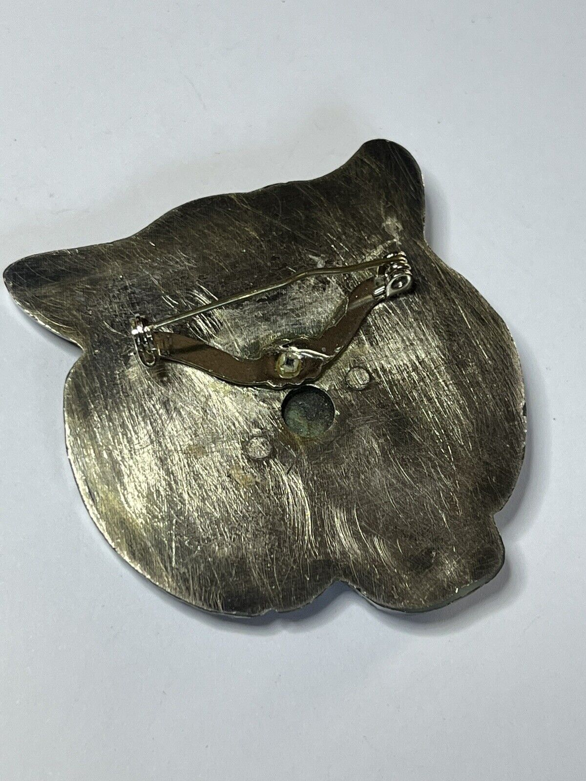 Vintage Large Statement Silver Tone Tiger Brooch