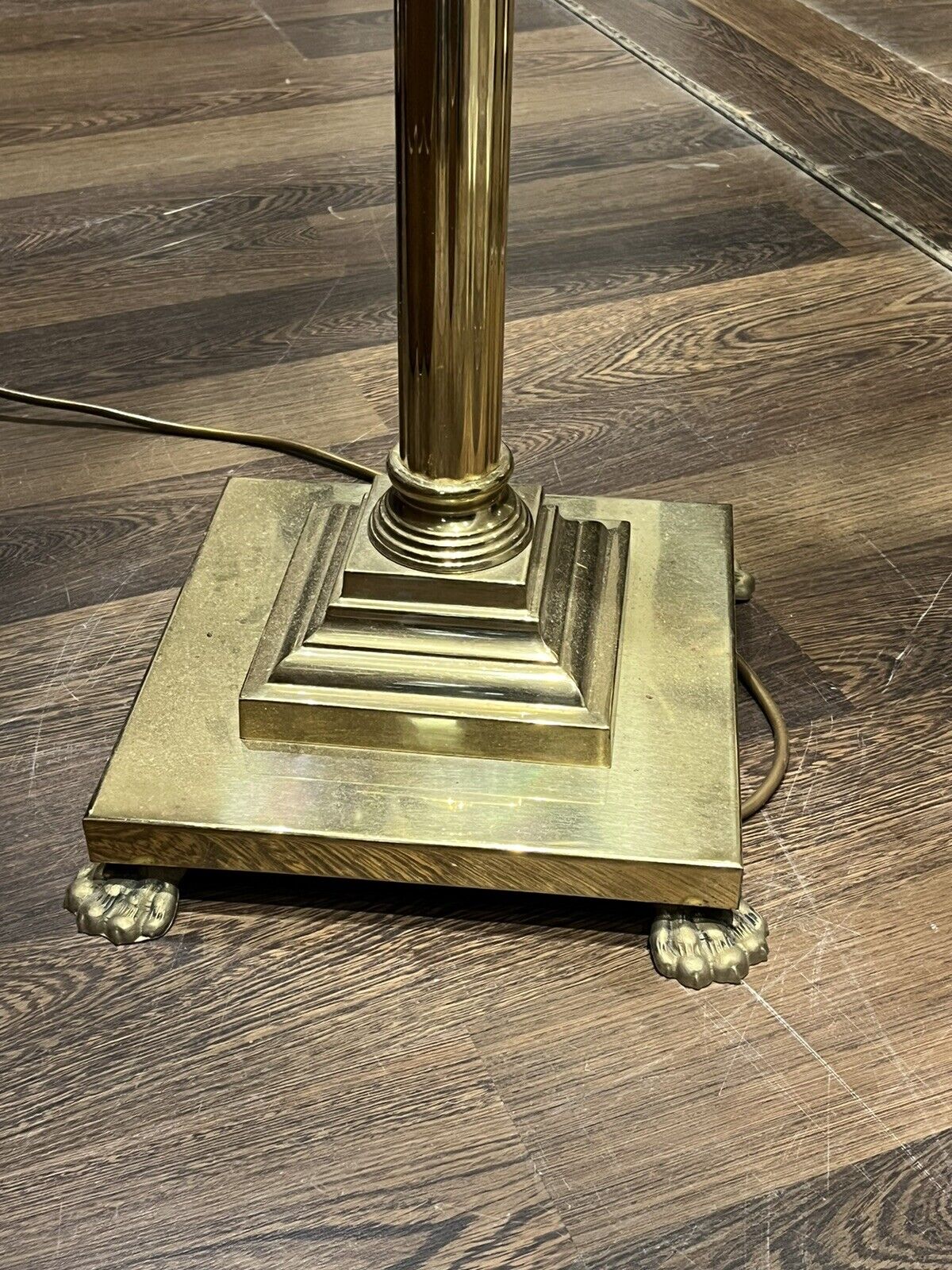 Brass Corinthian Column Standard Lamp And Matching Table Lamp