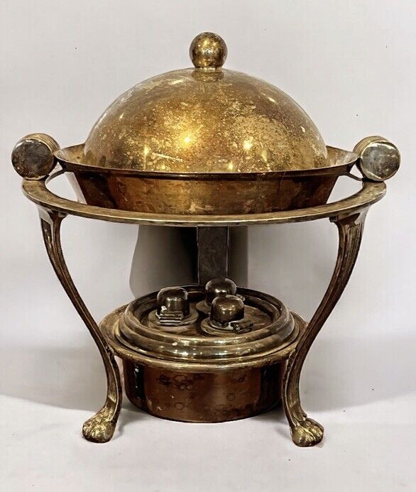 Silver Plate Spirit Sauce Warmer On Stand