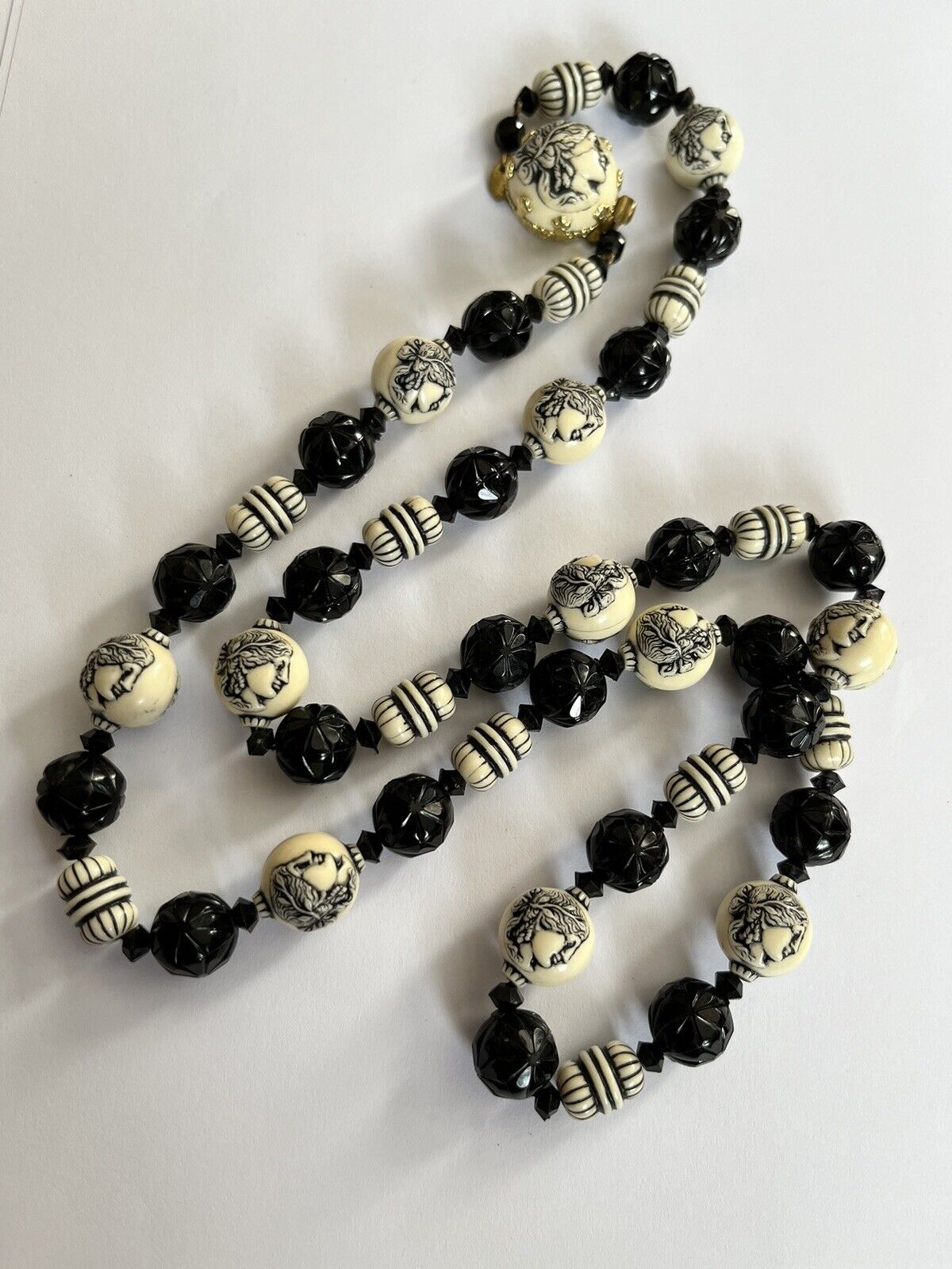 Vintage West Germany Cameo Beaded Necklace