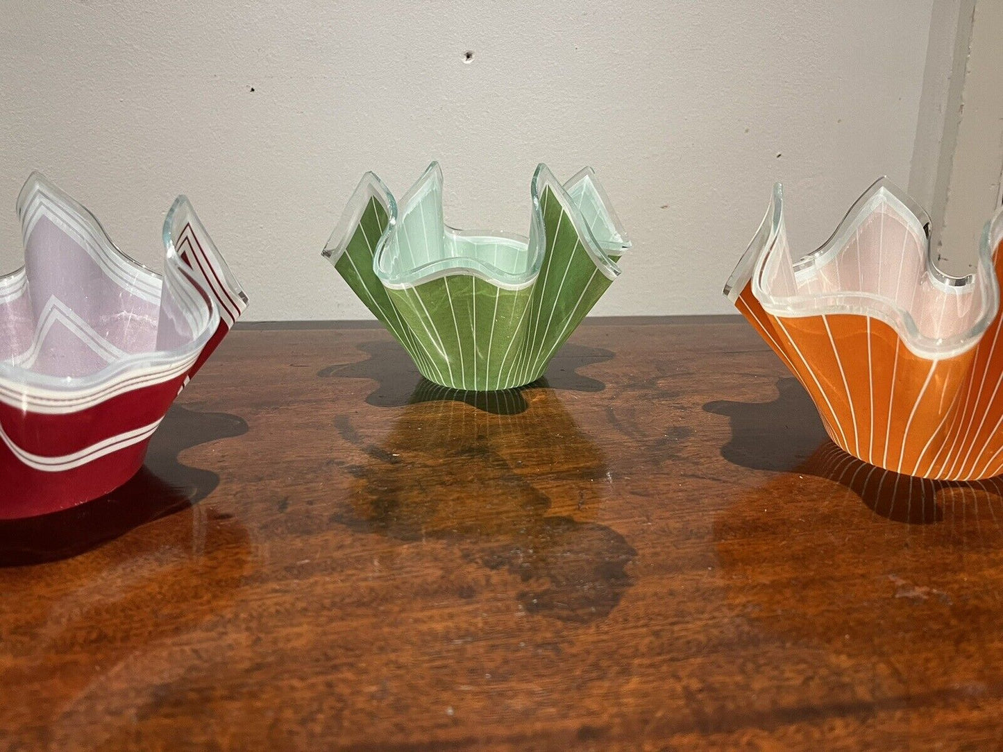 Mid Century Glass Handkerchief Bowls