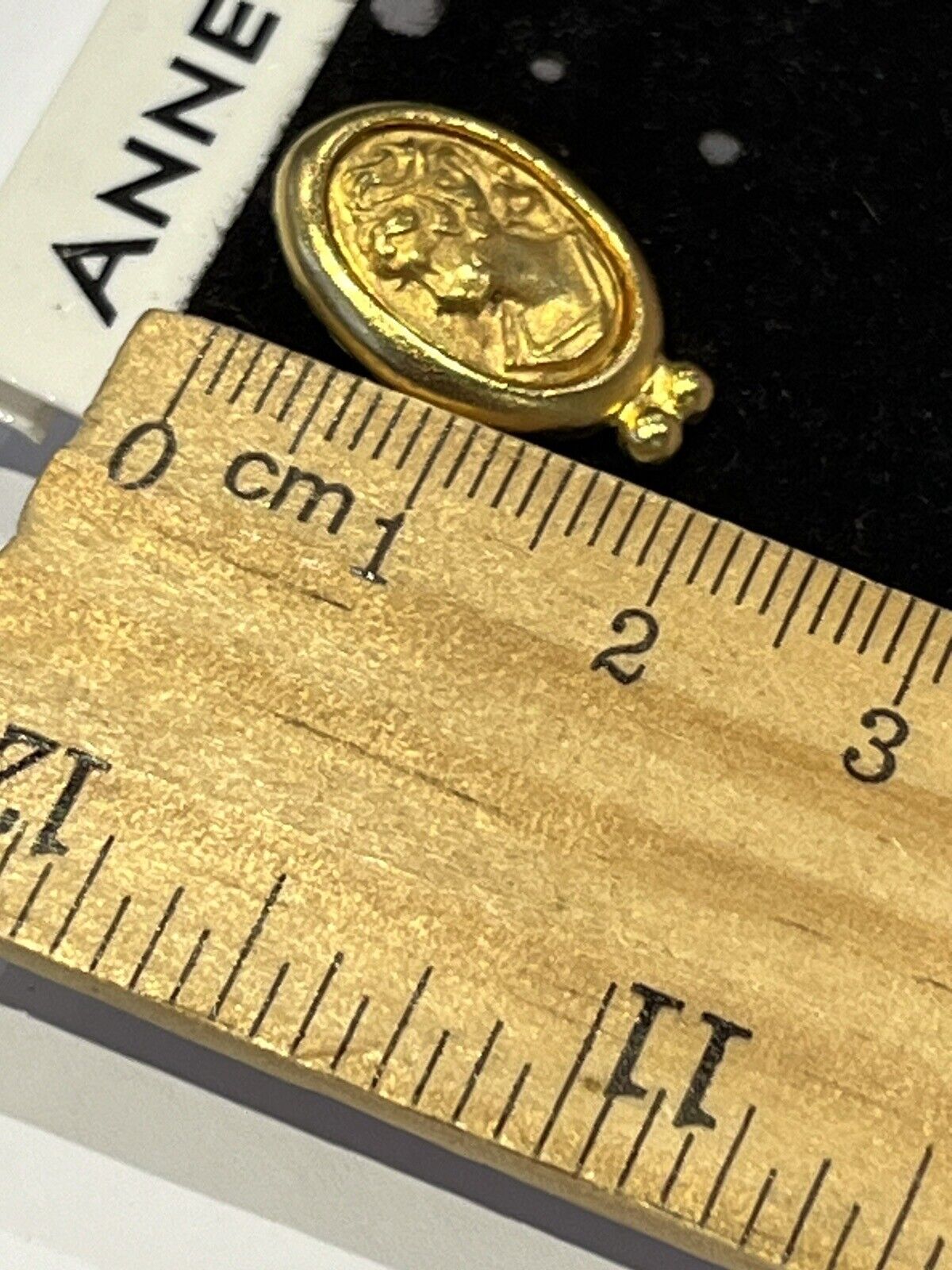 Vintage Gold Tone Cameo Anne Klein II Earrings