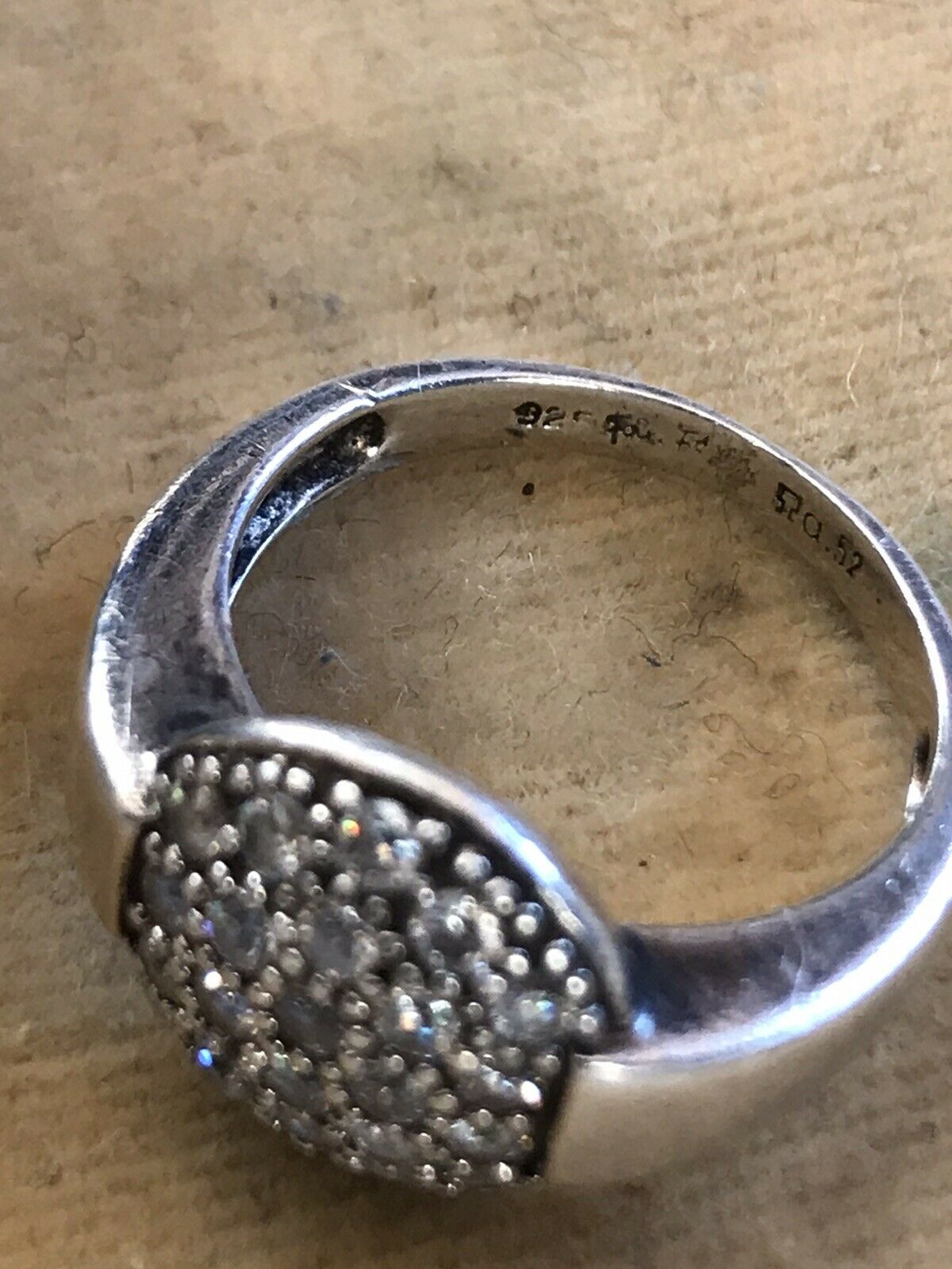 Vintage Signed Folli Follie Silver Diamanté Ring