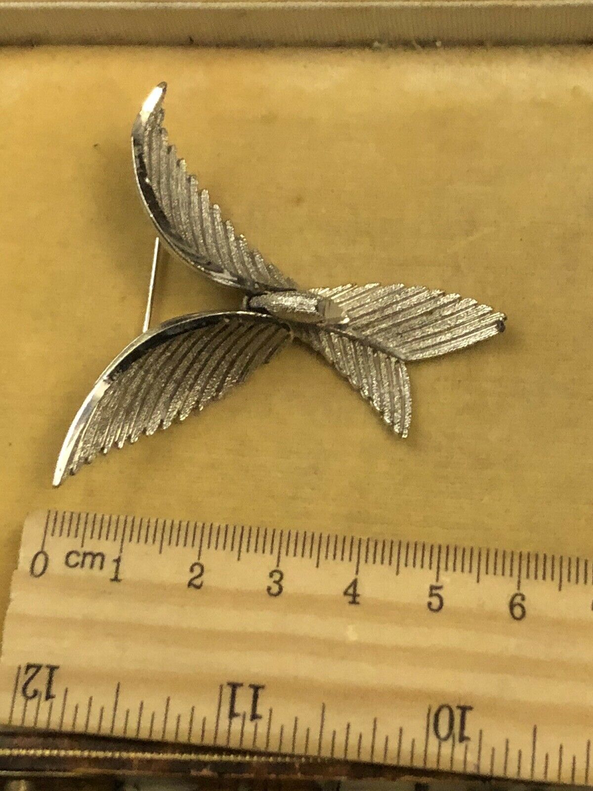 Vintage Silver Tone Numbered Stylised Bird Brooch