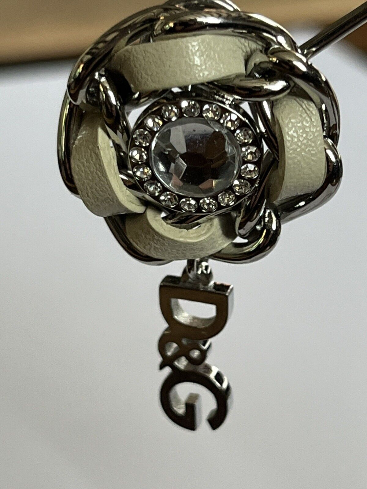 Dolce And Gabbana Signed Drop Diamanté Earrings