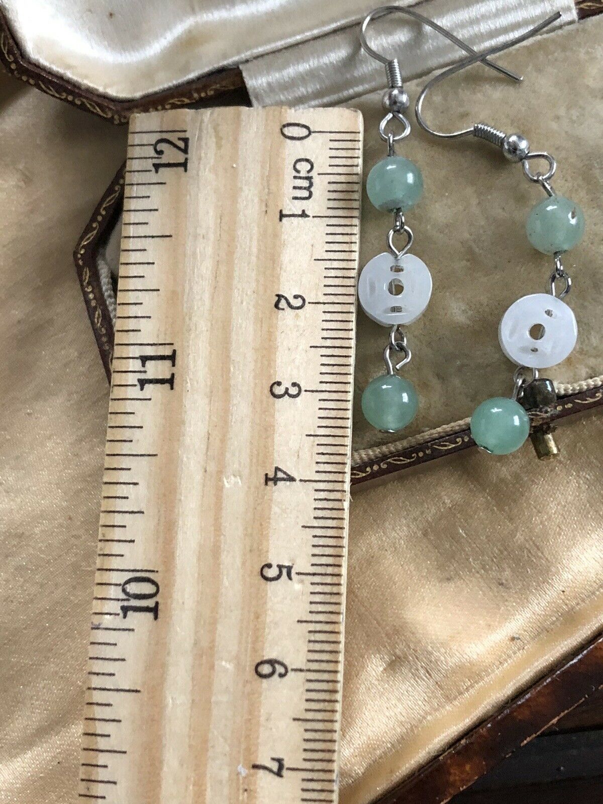 Vintage Silver 925 Jade Drop Earrings