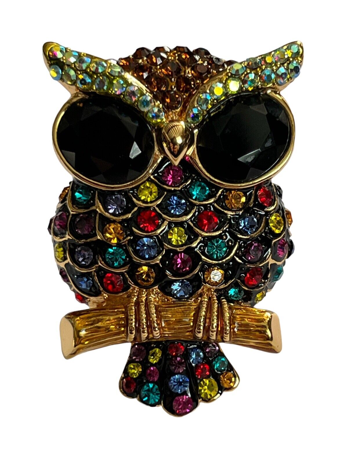Butler And Wilson Statement Multicoloured Crystal Owl Ring Boxed Adjustable
