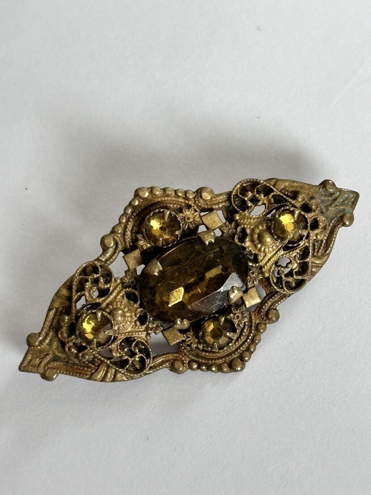 Vintage Czech Crystal Brooch