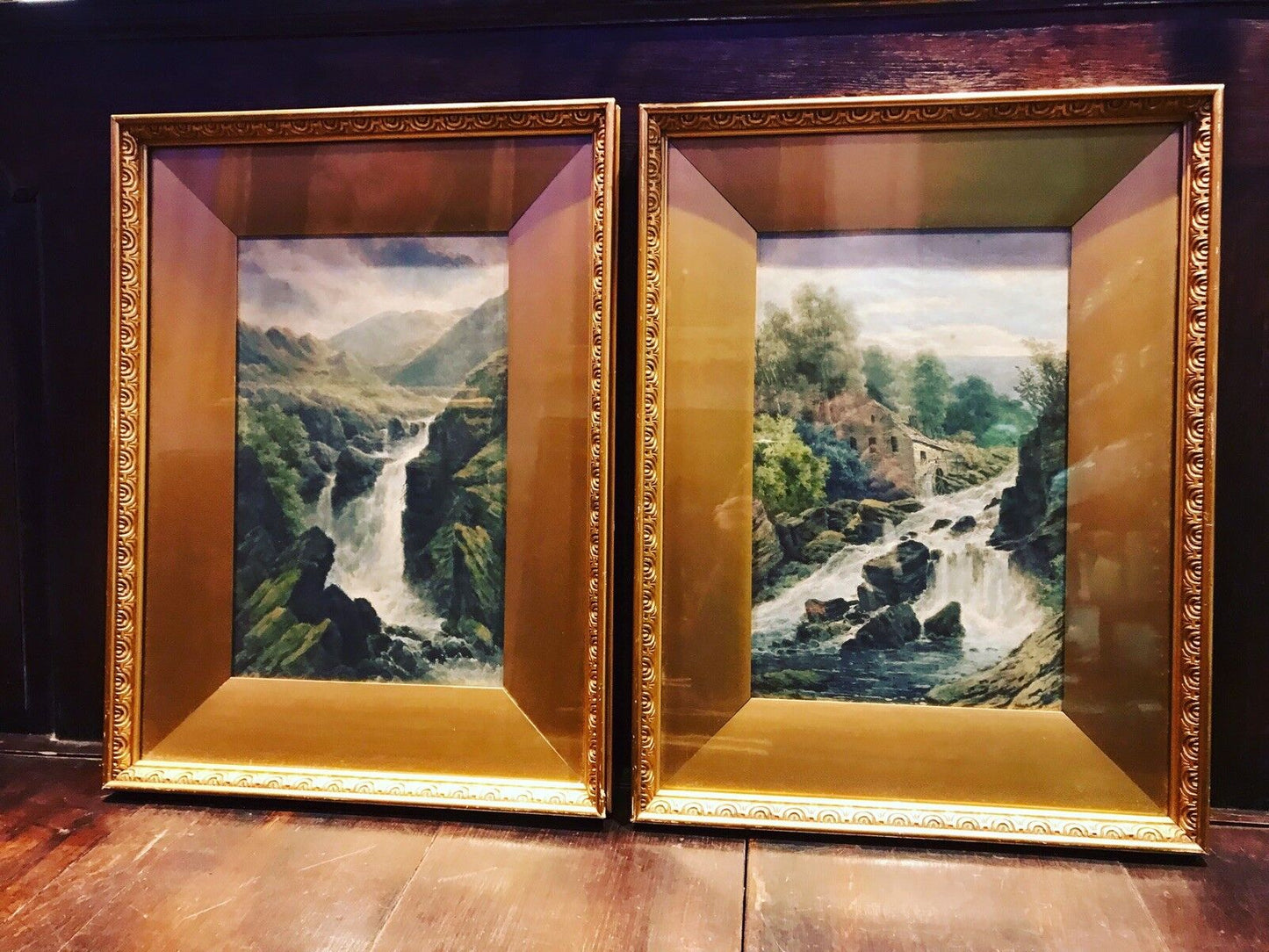 Edwardian Pair Of Gilt Framed Watercolours.