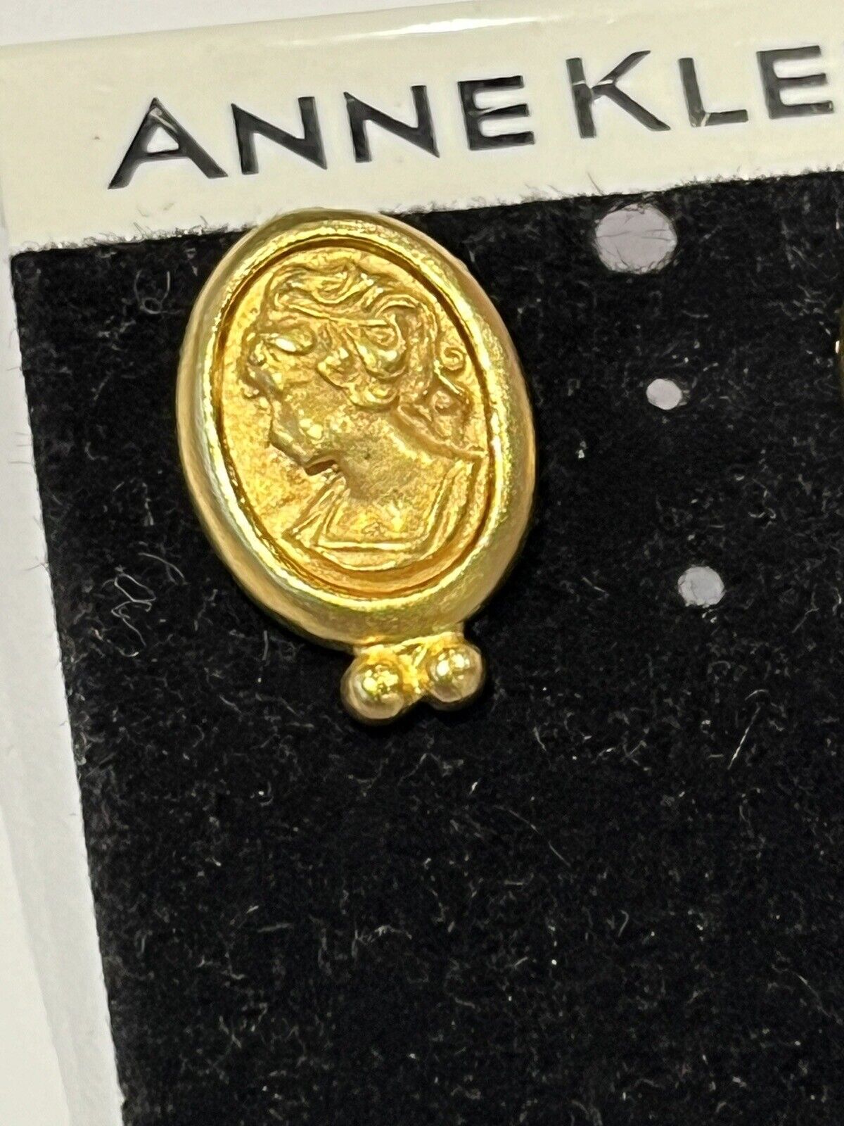 Vintage Gold Tone Cameo Anne Klein II Earrings