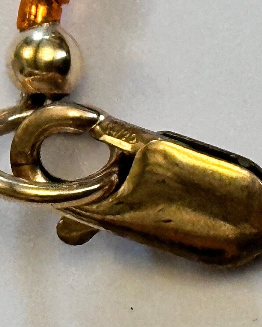 Vintage Stunning Enamel Large Leaf Necklace Rolled Gold Clasp