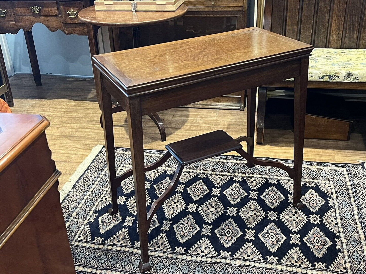Antique Arts & Crafts Oak & inlaid Games / Card Table