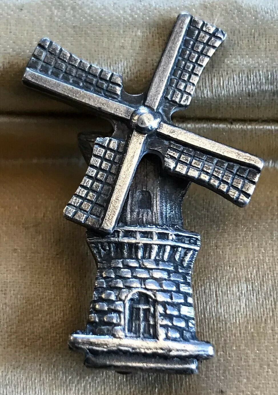 Vintage Old Silver Windmill Brooch