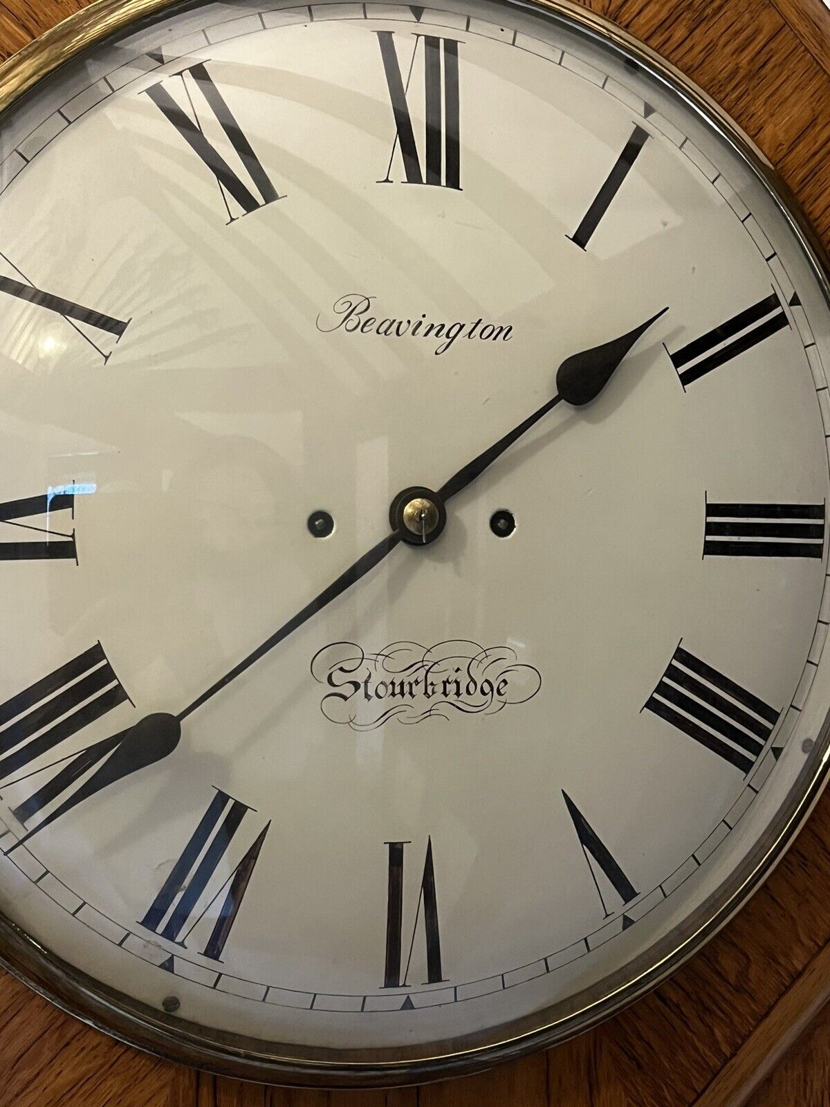 Doubke Fusee Tavern Clock, Convex Glass, Huge In Size, Top Quality Piece.