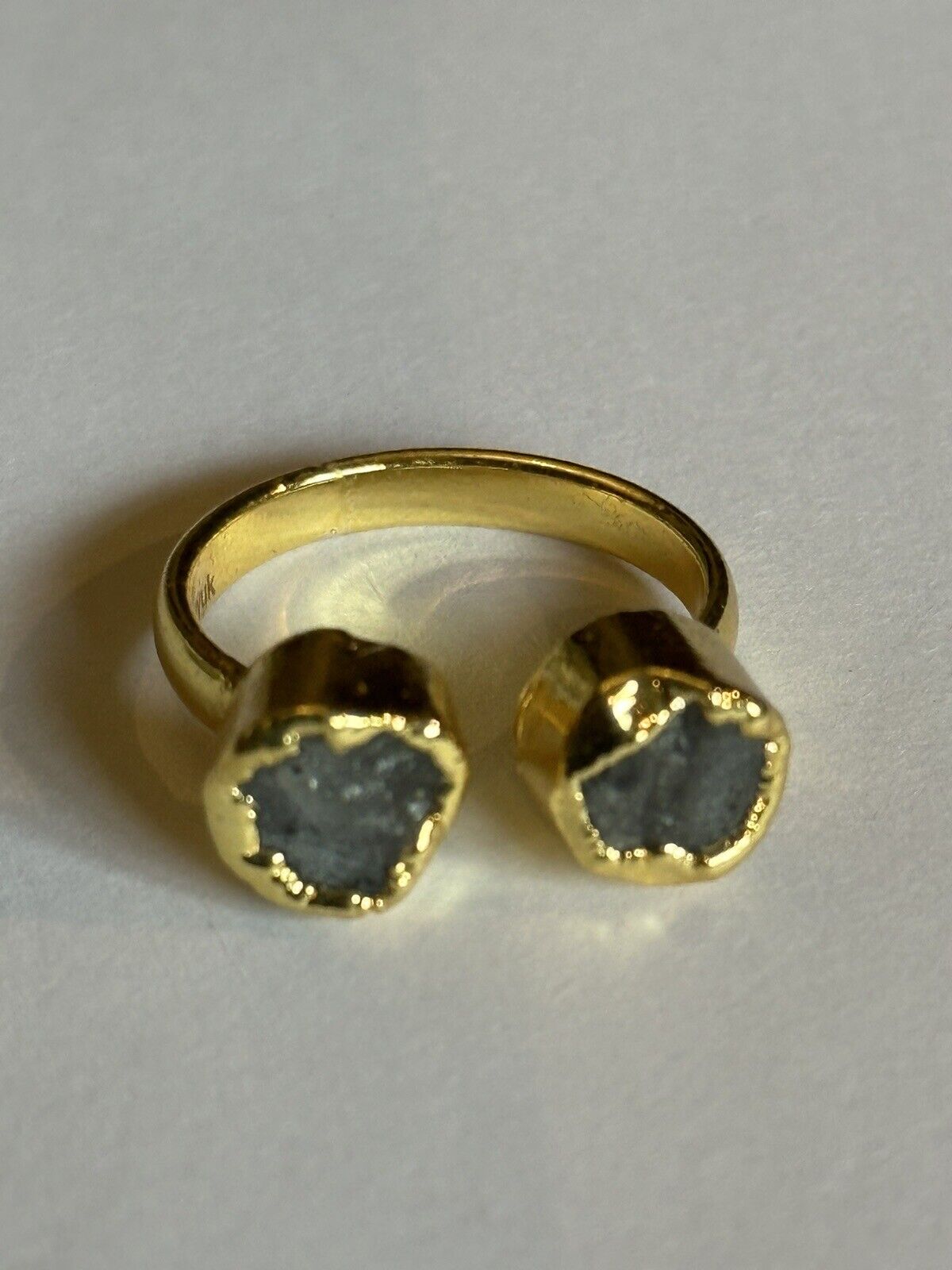 Sefa Huyuk 18k Gold Vermeil Etruscan Raw Dark Grey Tanzanite Ring