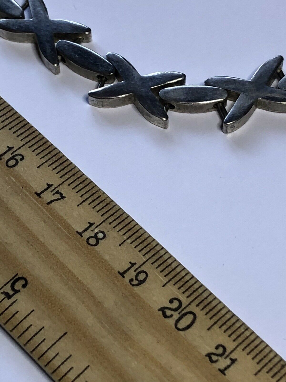 Vintage Silver Tone Modernist Crosses Necklace