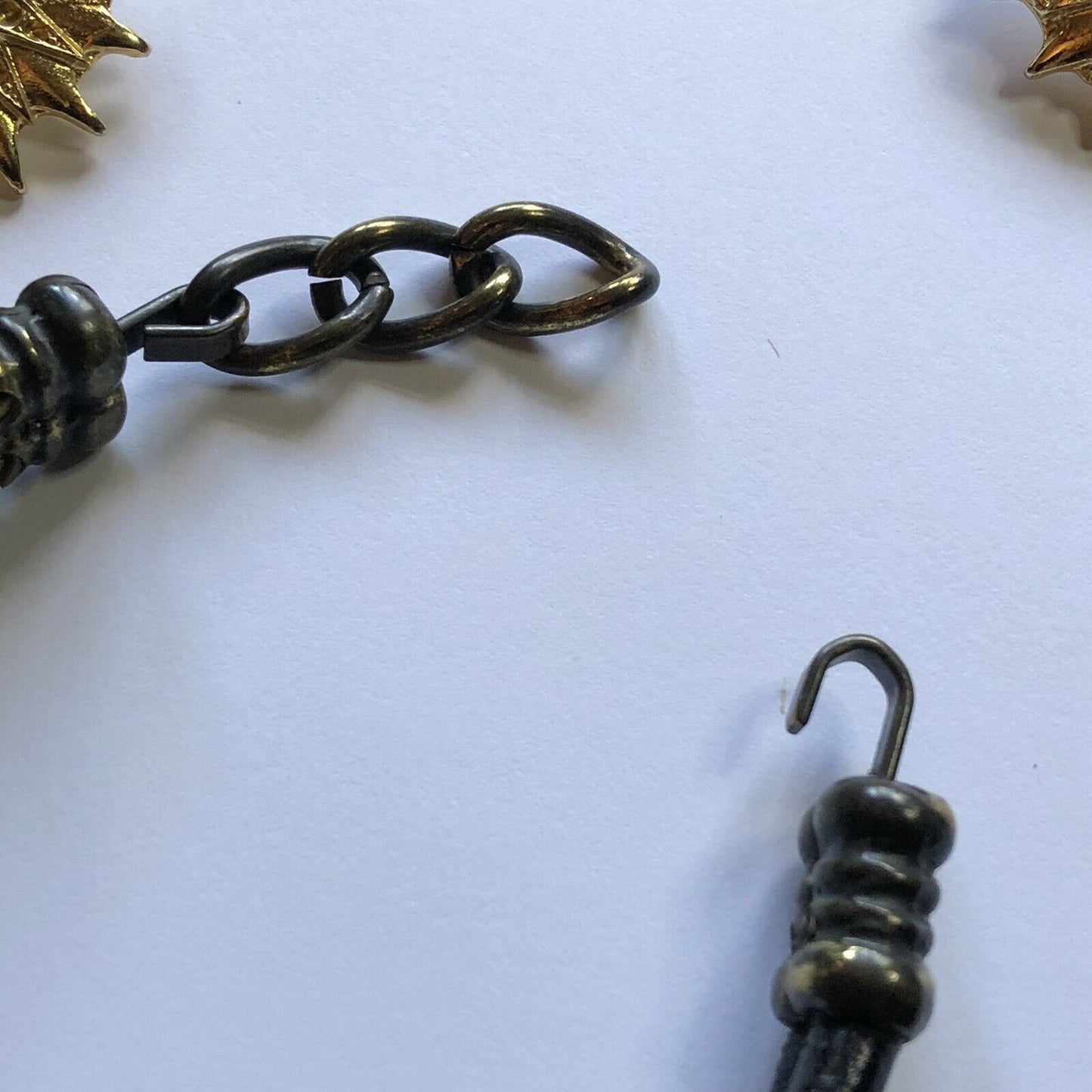 Vintage Sunburst Diamanté Gold Tone Leather Bracelet Clip On Earring Set