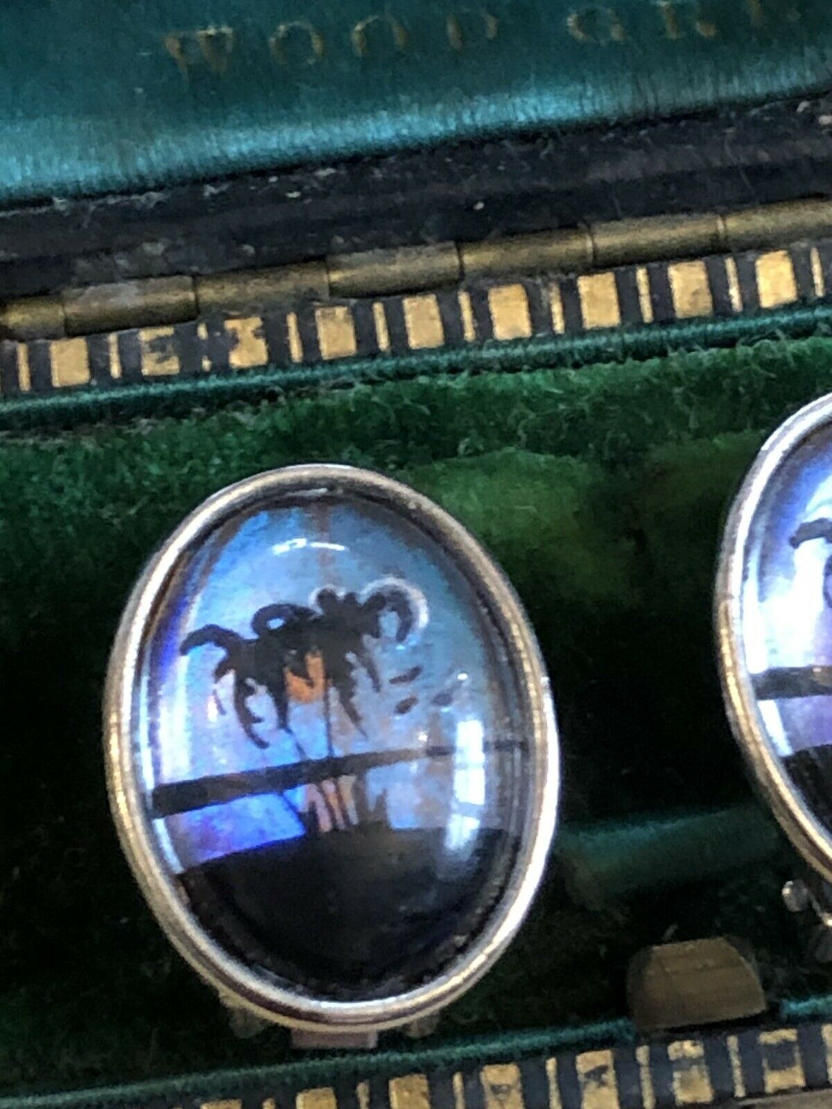Vintage Silver Tone Butterfly Wing Clip On Earrings