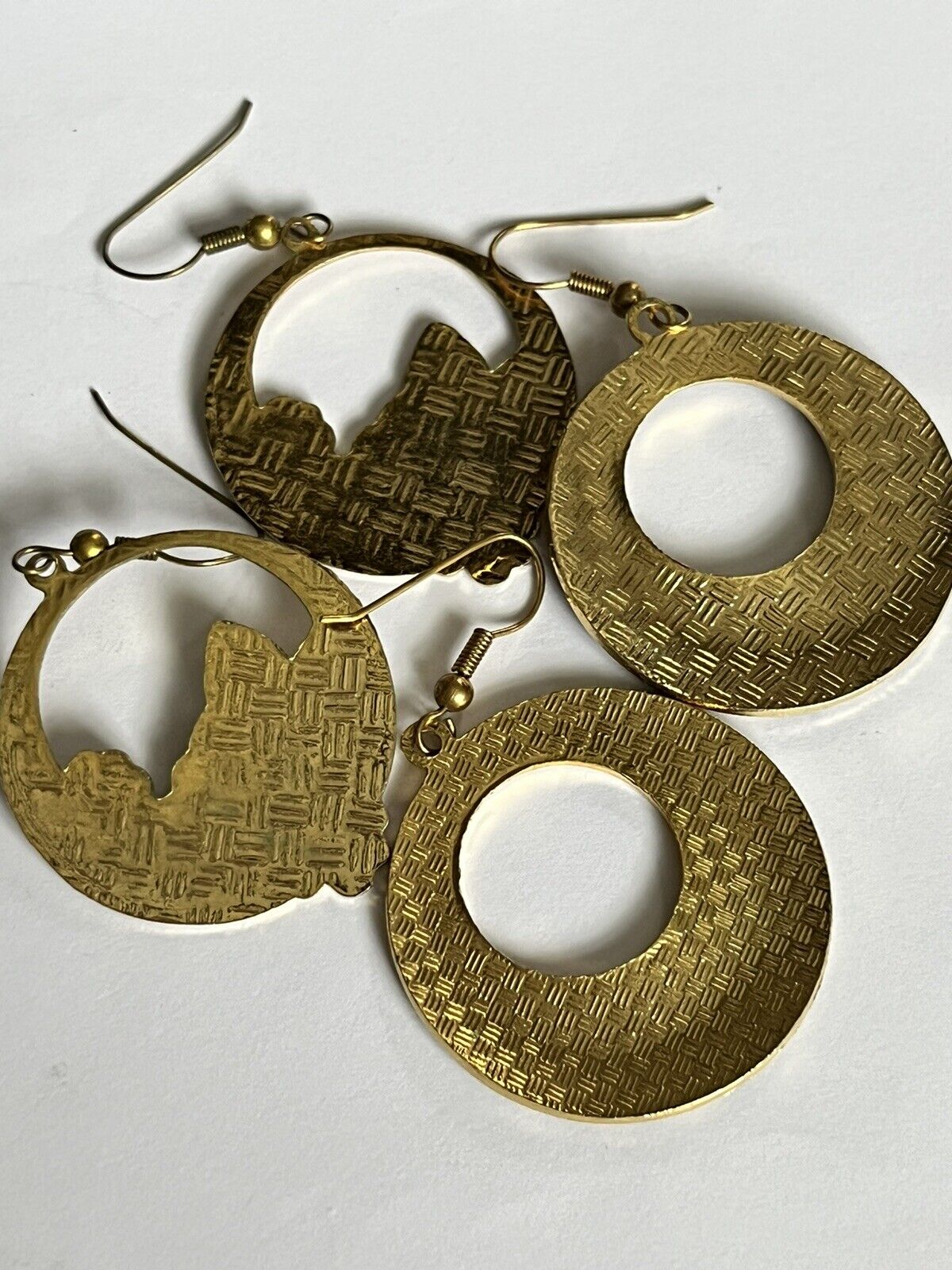 Vintage Enamel Hoop Drop Earrings Set Of Two