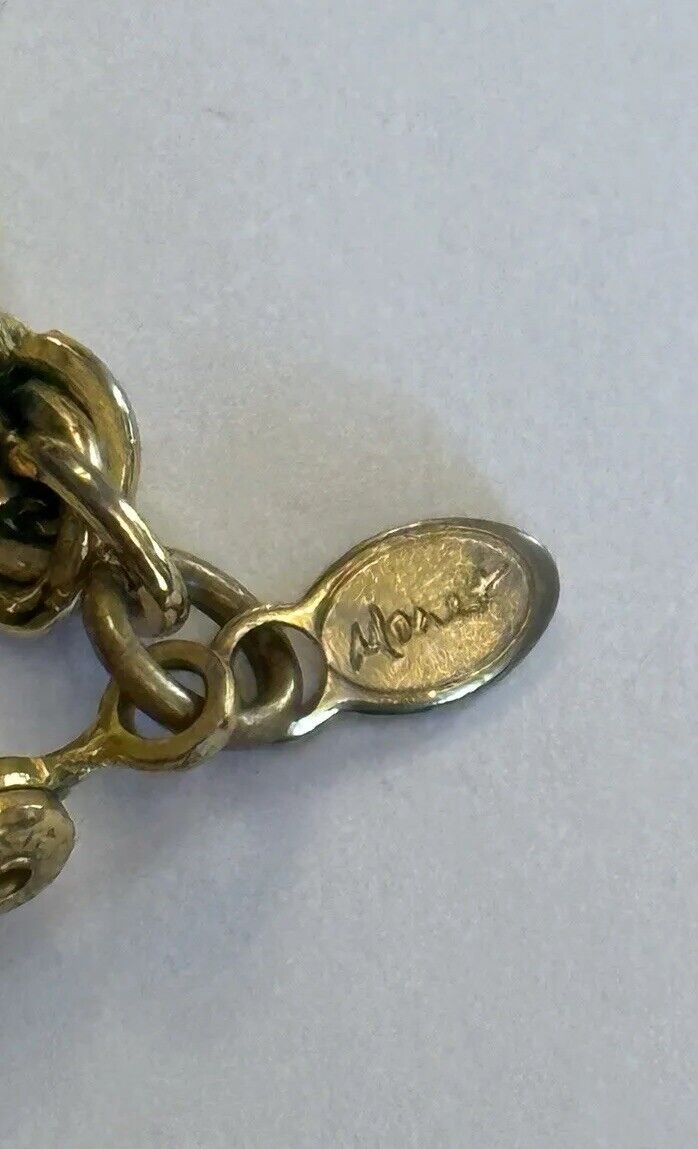 Vintage Etruscan Faux Turquoise Gold Tone Pendant Monet Rope Chain Necklace