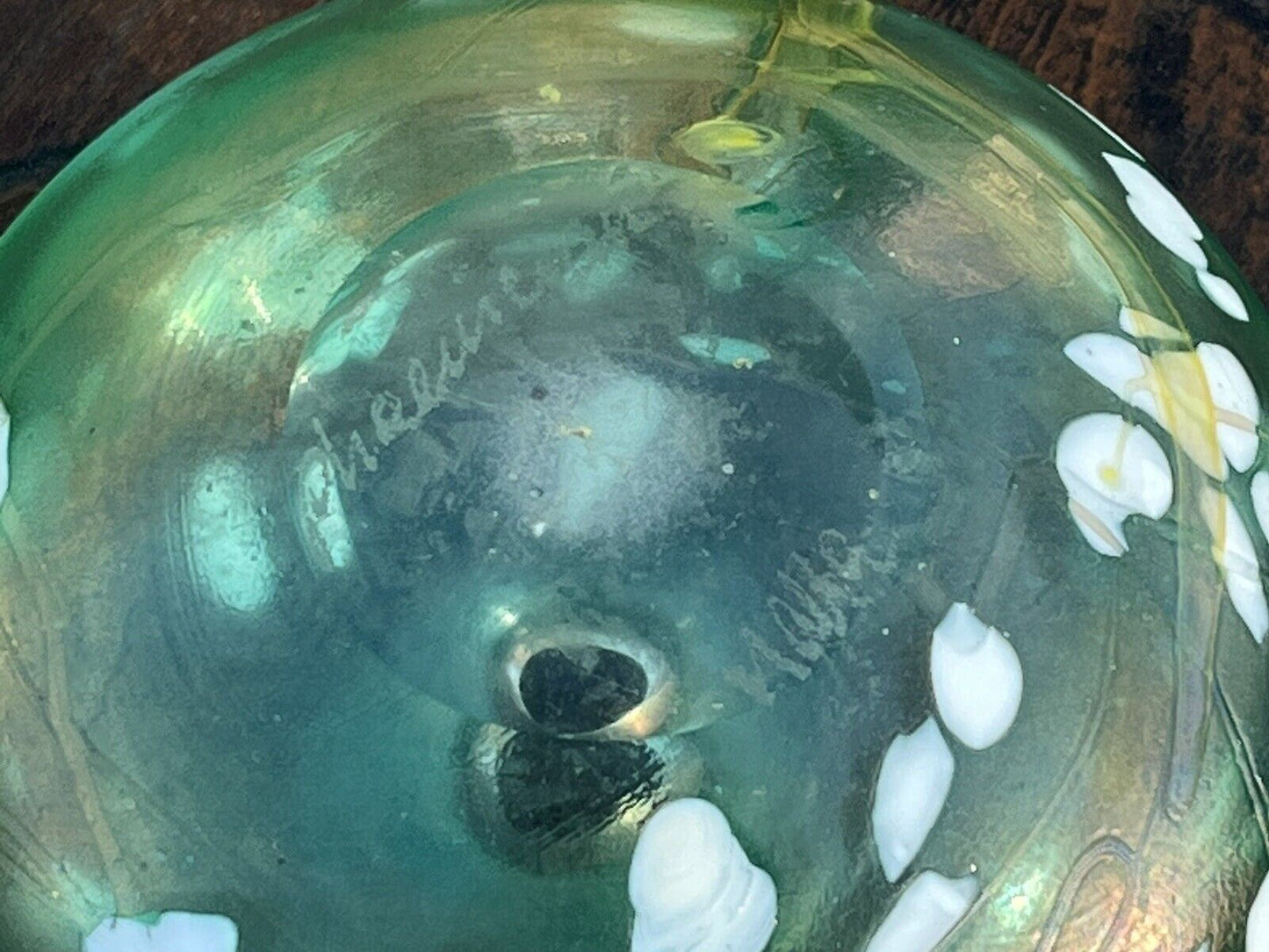 Mid Century Glass Vase, Signed Underneath.
