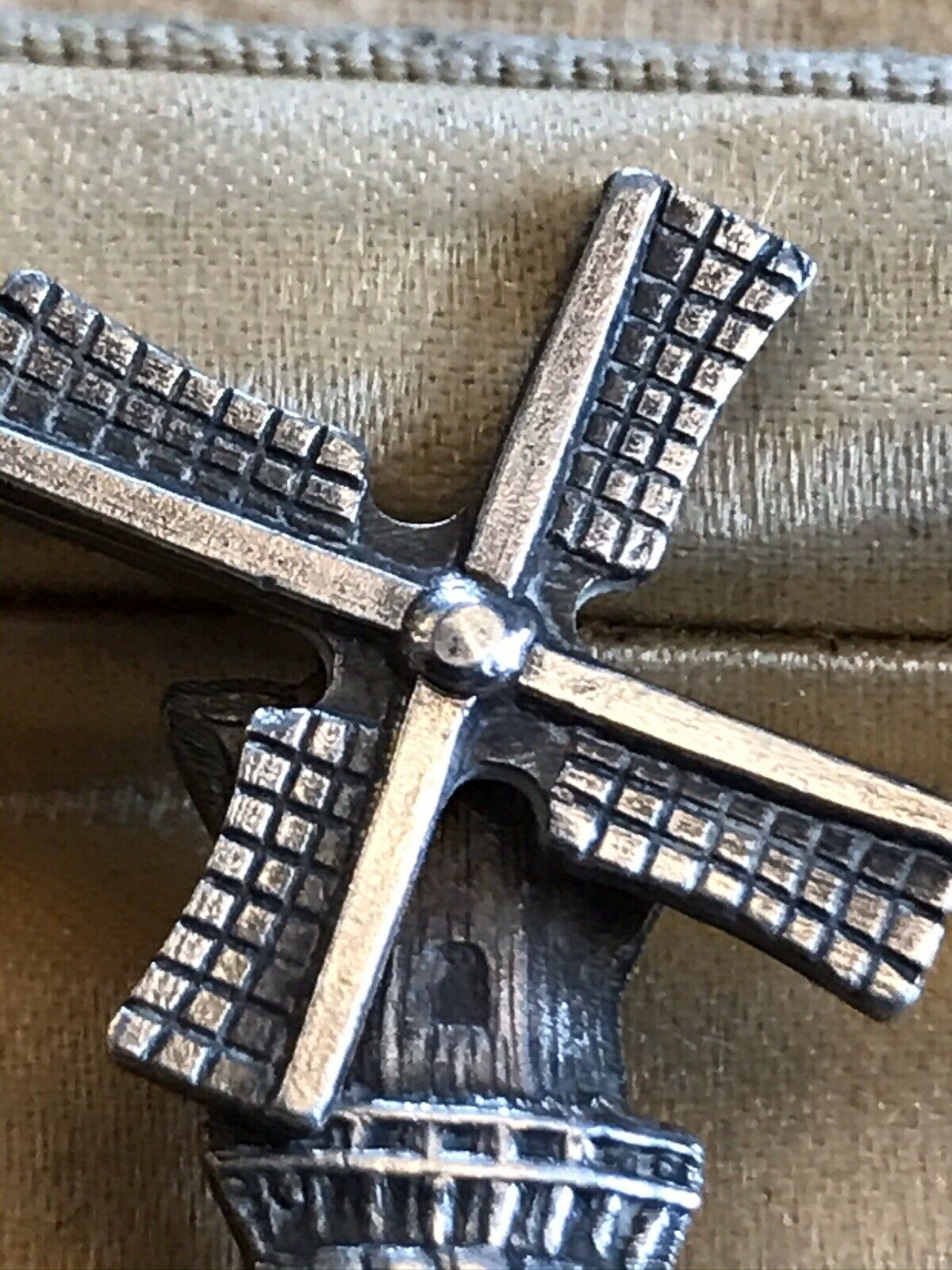 Vintage Old Silver Windmill Brooch