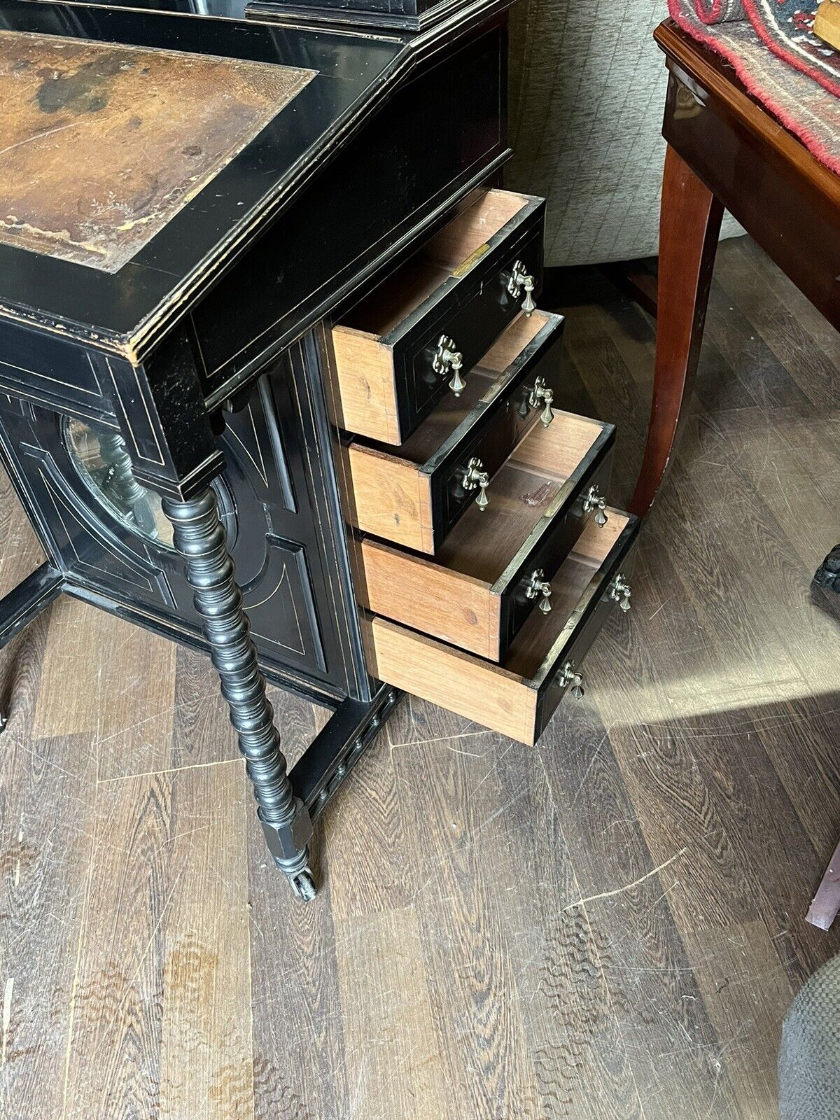 Aesthetic Movement Victorian Davenport Desk. Loads Of Storage.