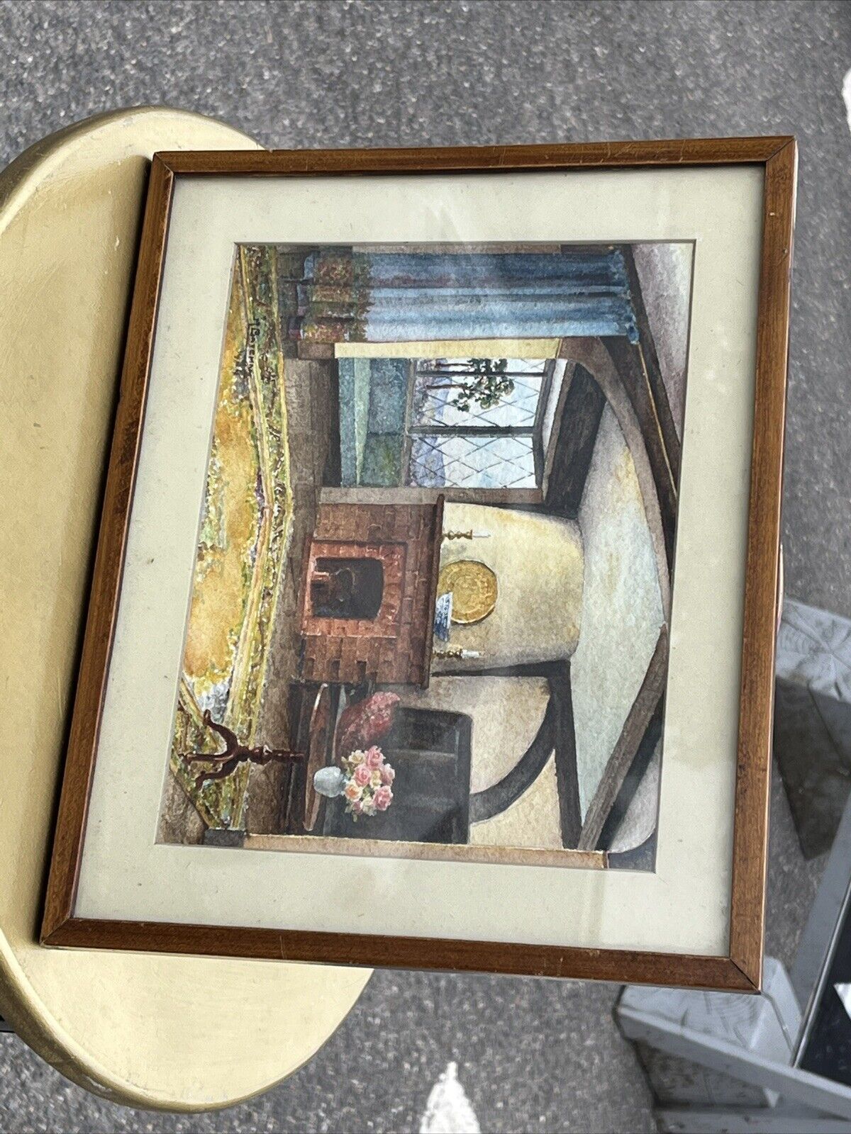 Architectural Watercolour Of A Lounge, Signed, M Bateman & Dated.