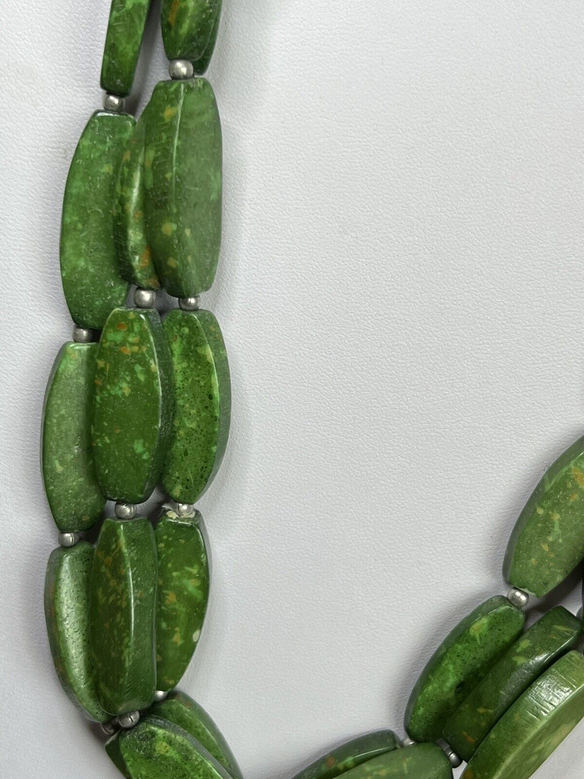 Vintage Natural Green Stone Statement Necklace