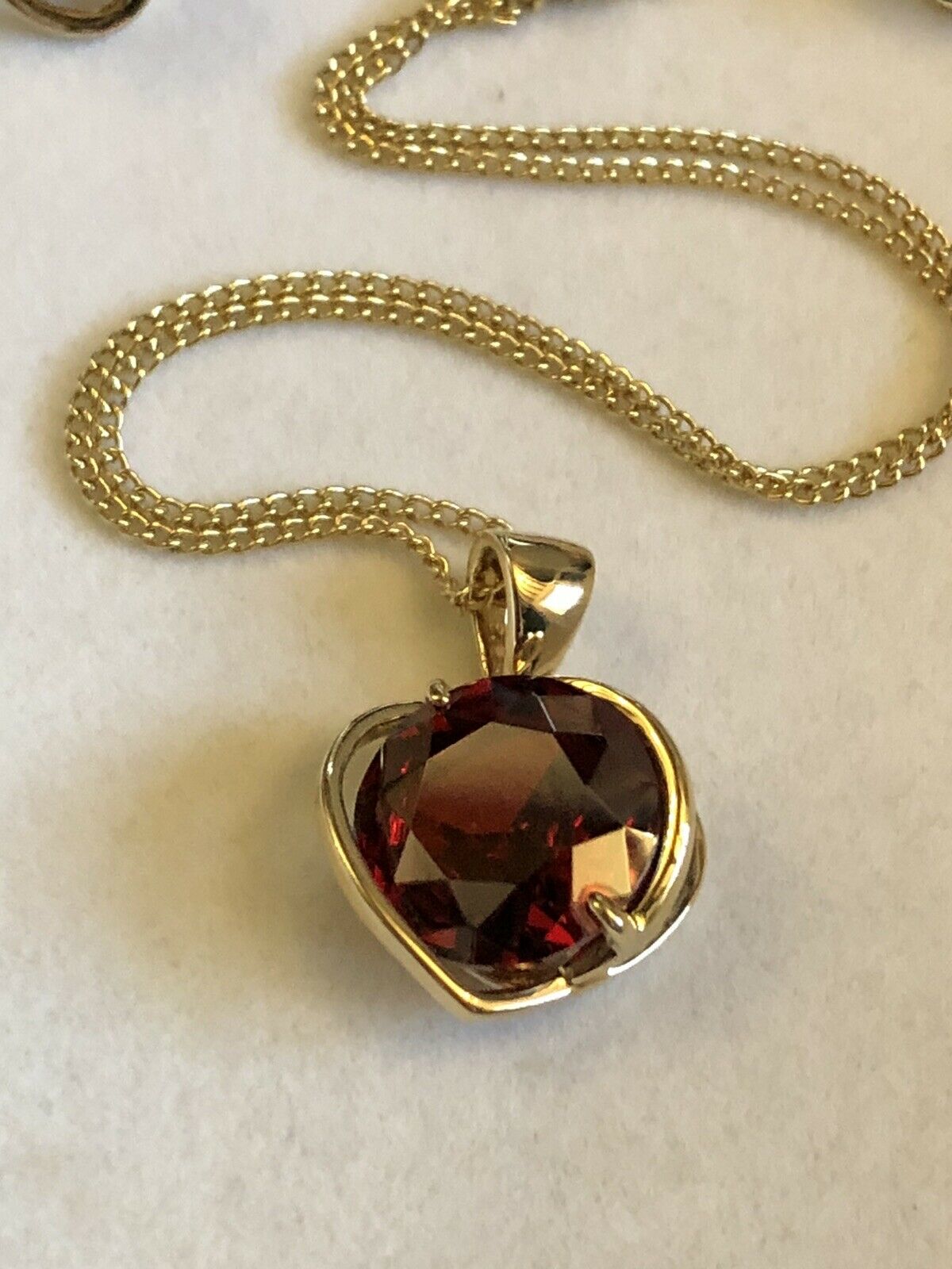 Vintage Hearts Gold Plated Red Stone Necklace And Earring Set