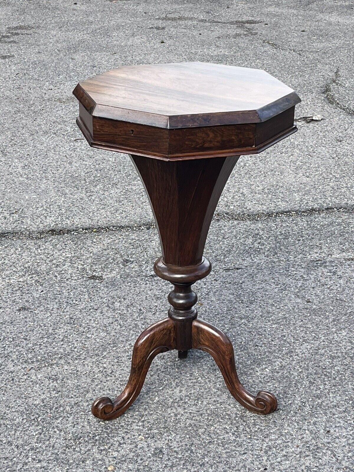 Victorian Rosewood Sewing Workbox With Fitted Interior.