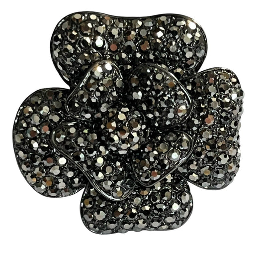 Butler And Wilson Silver Marcasite Flower Statement Ring Boxed