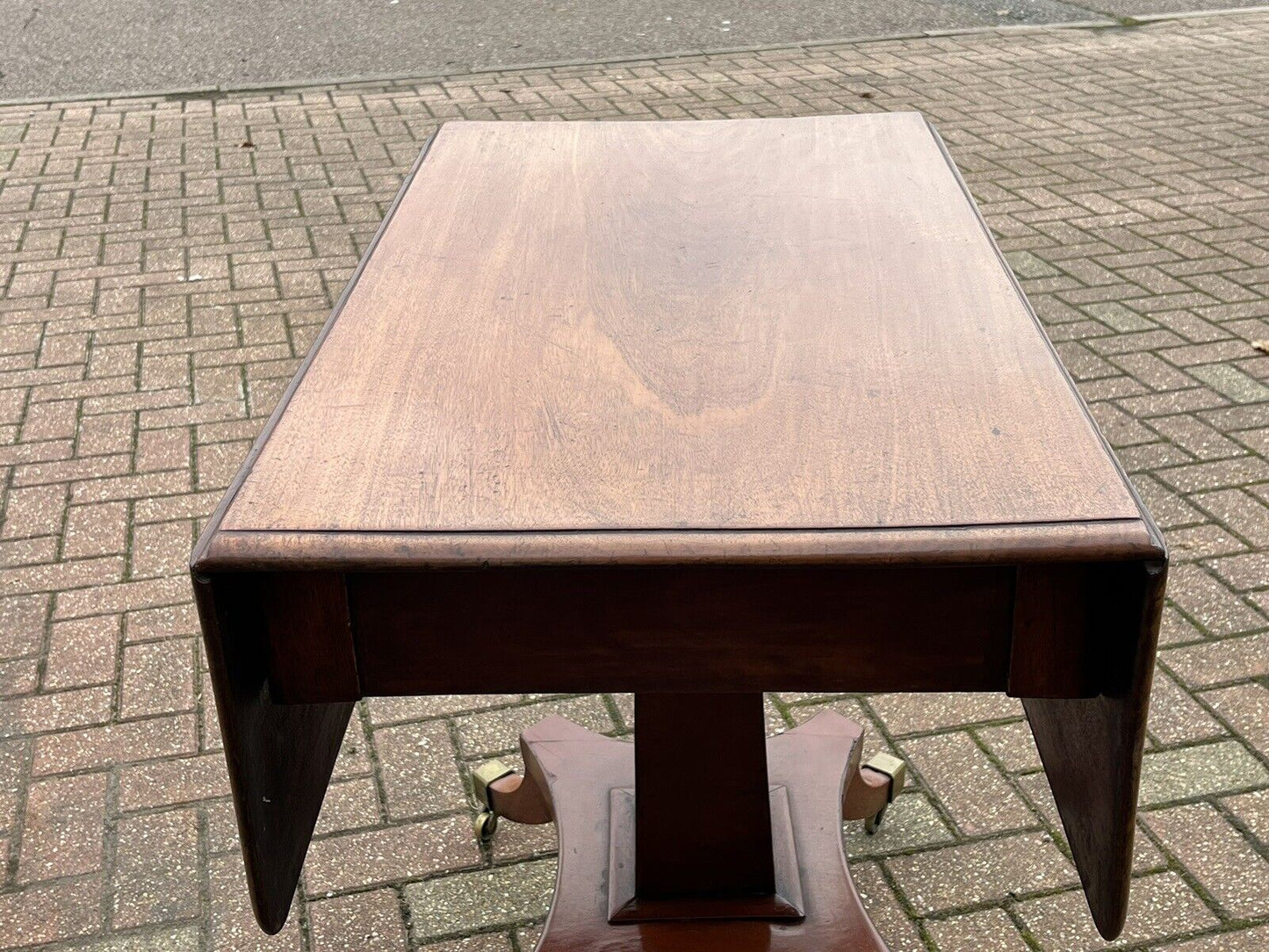 Victorian Mahogany Lamp/ Sofa Table. Drop Sides, With A Drawer.