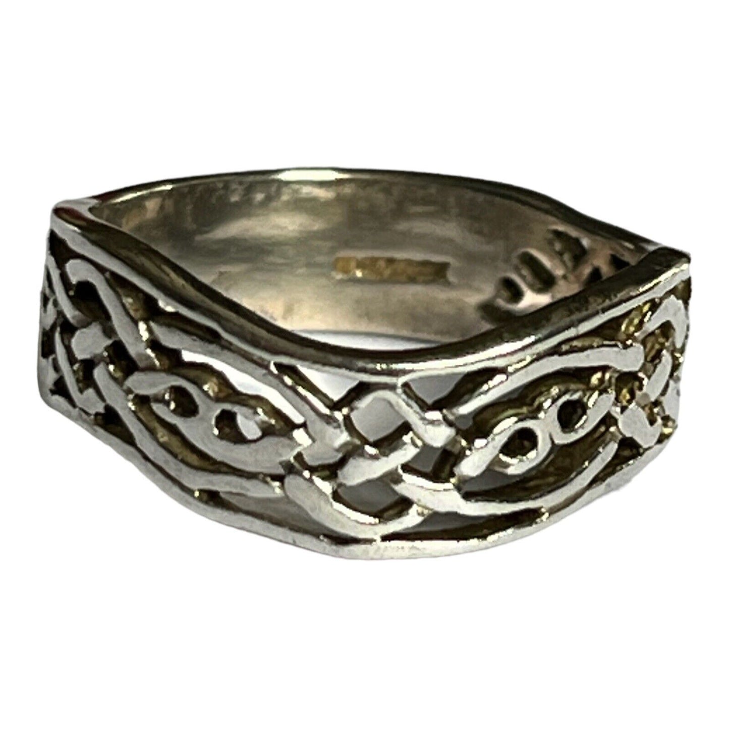 Vintage Silver 925 Celtic Wave Ring Size M