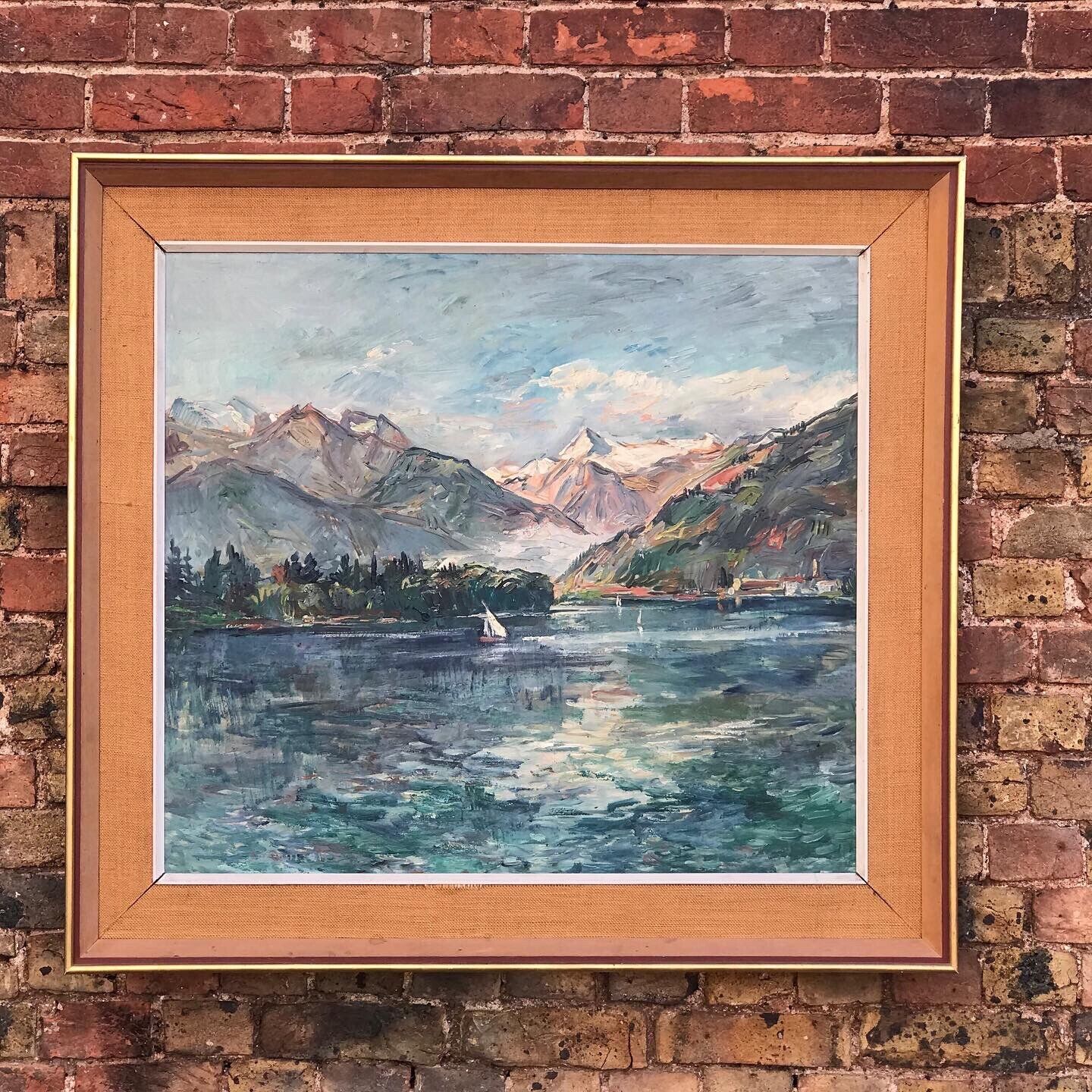Large Signed And Framed Oil Of A Coastal Scene Circa 1950’s