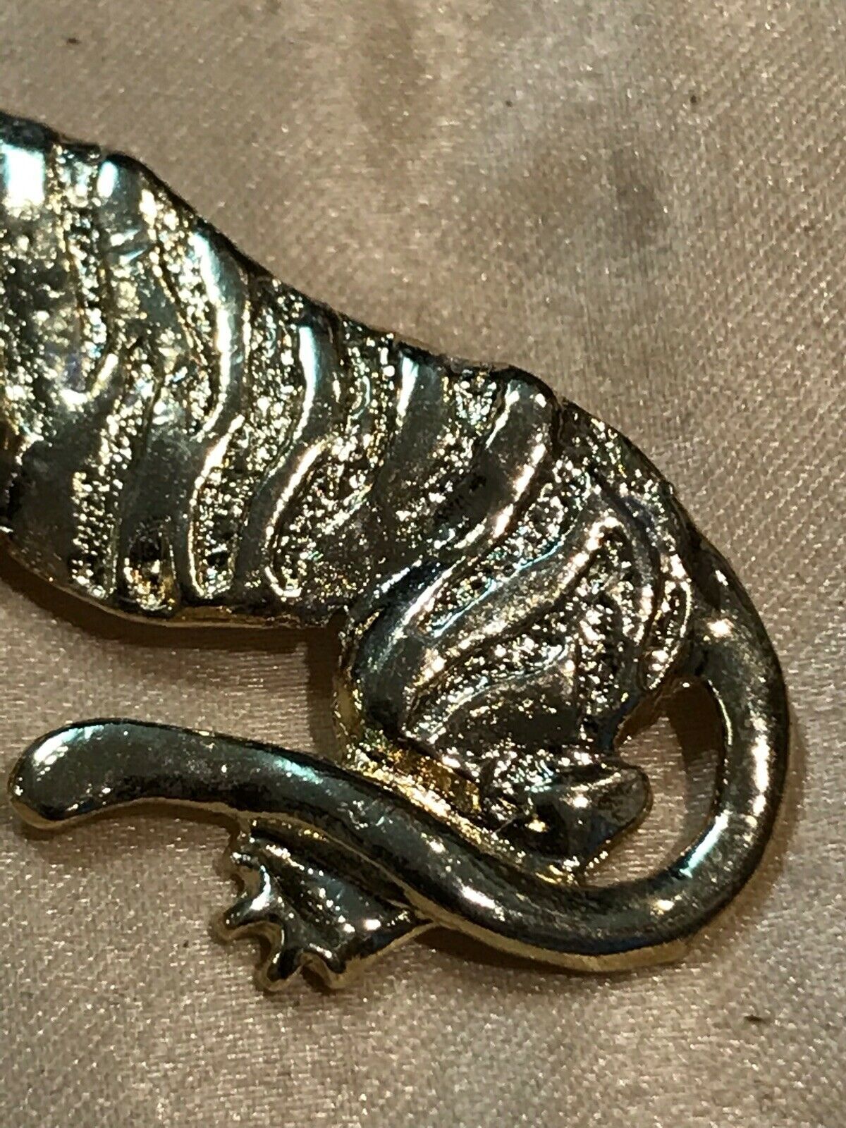 Vintage Tiger Brooch Gold Tone