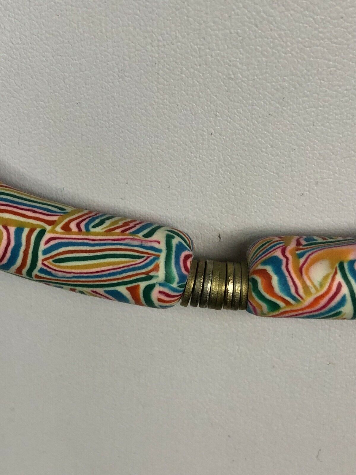 Vintage Unique Multicoloured Necklace And Clip On Earring Set