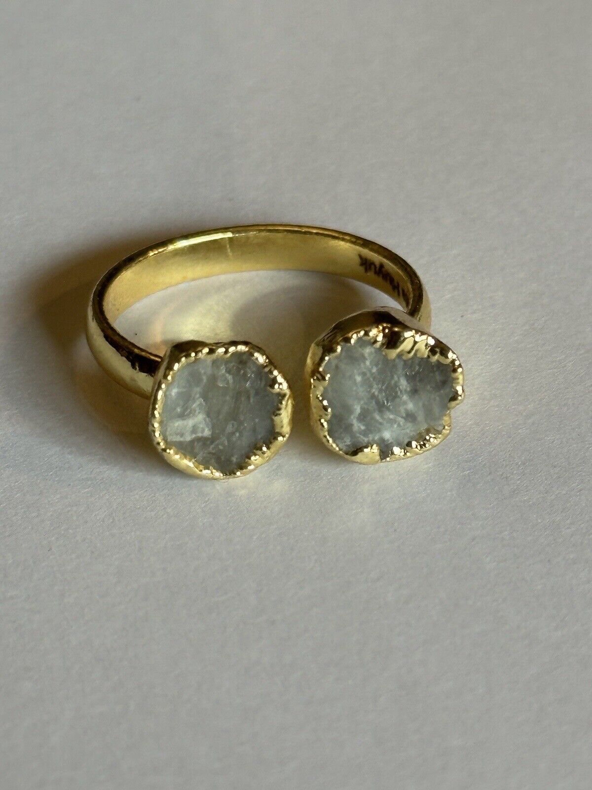 Sefa Huyuk 18k Gold Vermeil Etruscan Raw Grey Tanzanite Ring