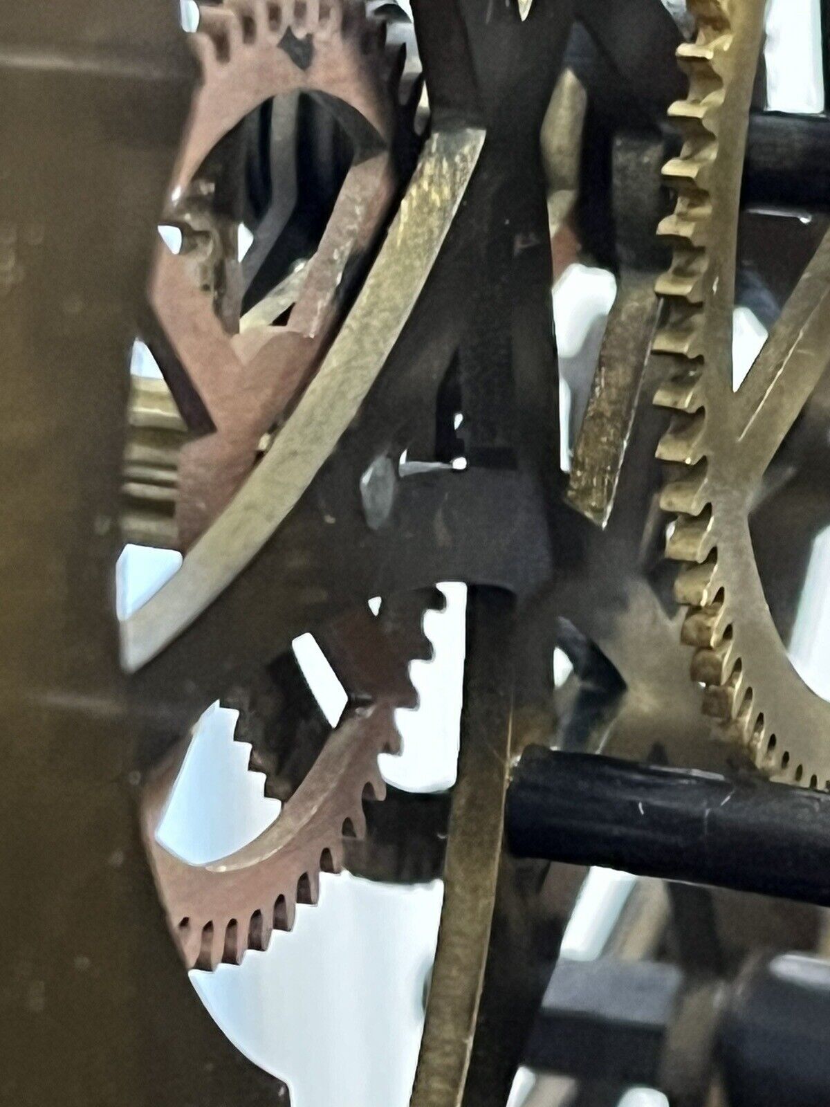 Skeleton Clock With Case And Key. Large & Impressive