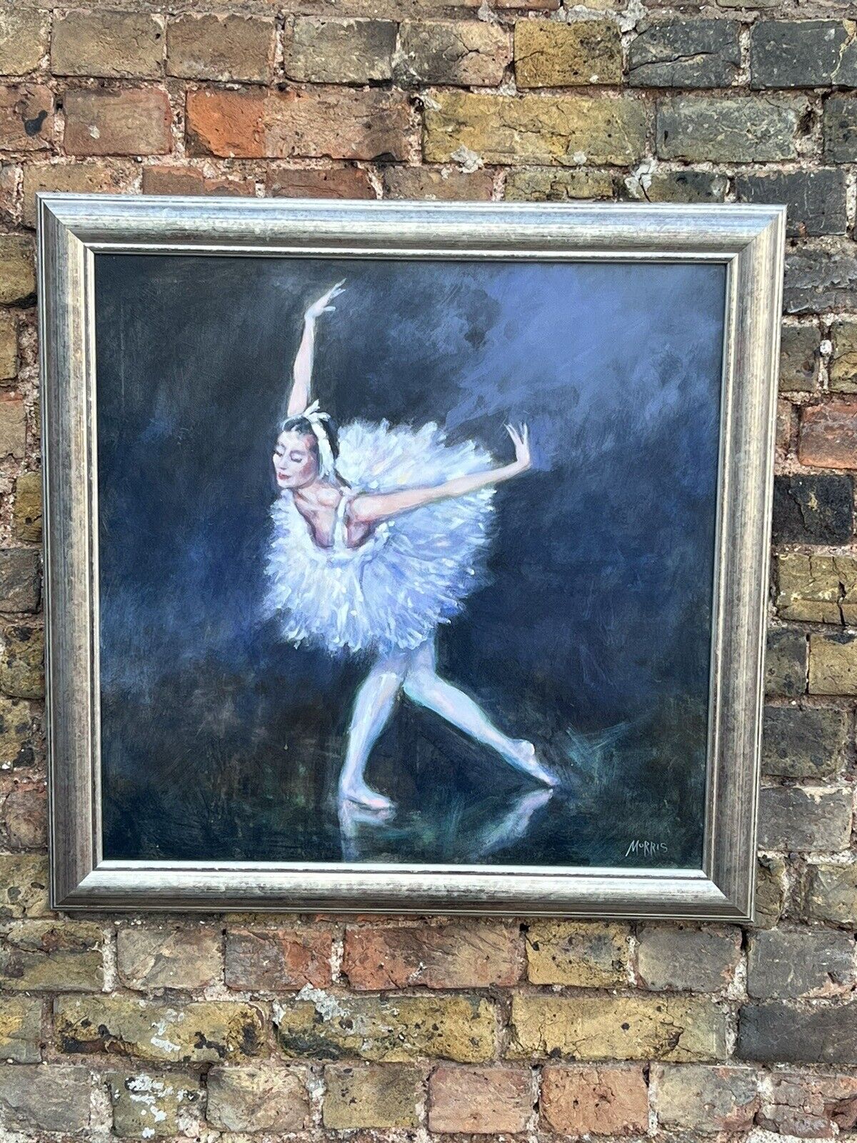 Ballerina. Dancer. Large Oil On Canvas Signed Morris.